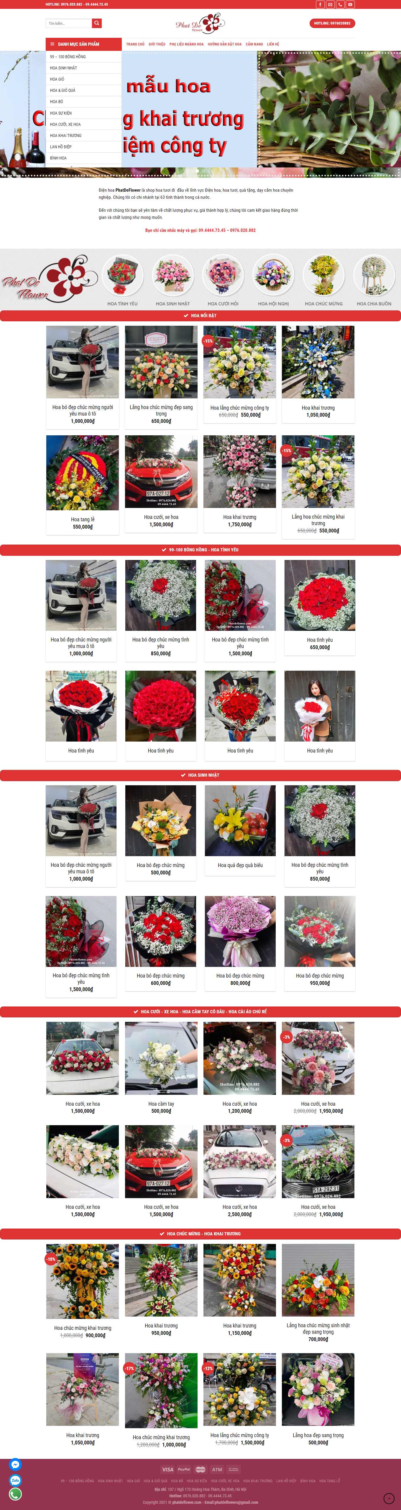 [123flower] Thiết kế Website Web Hoa Tươi - phatdeflowercom