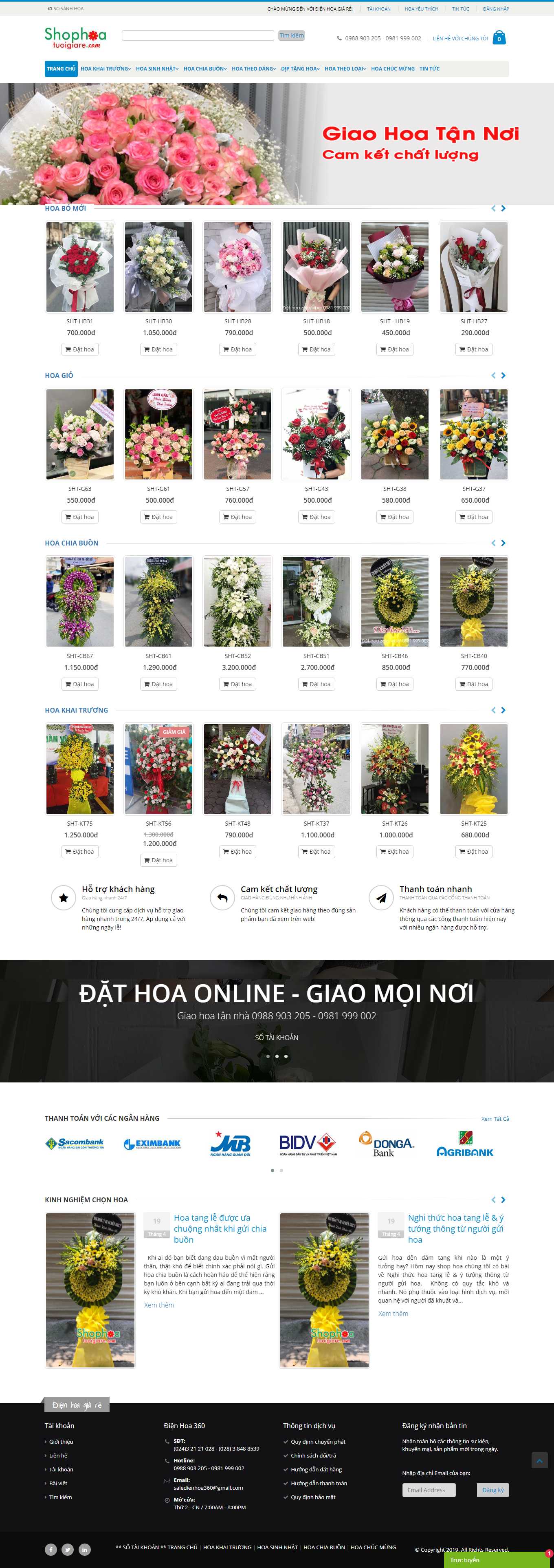 [123flower] Thiết kế Website Web Hoa Tươi - shophoatuoigiarecom