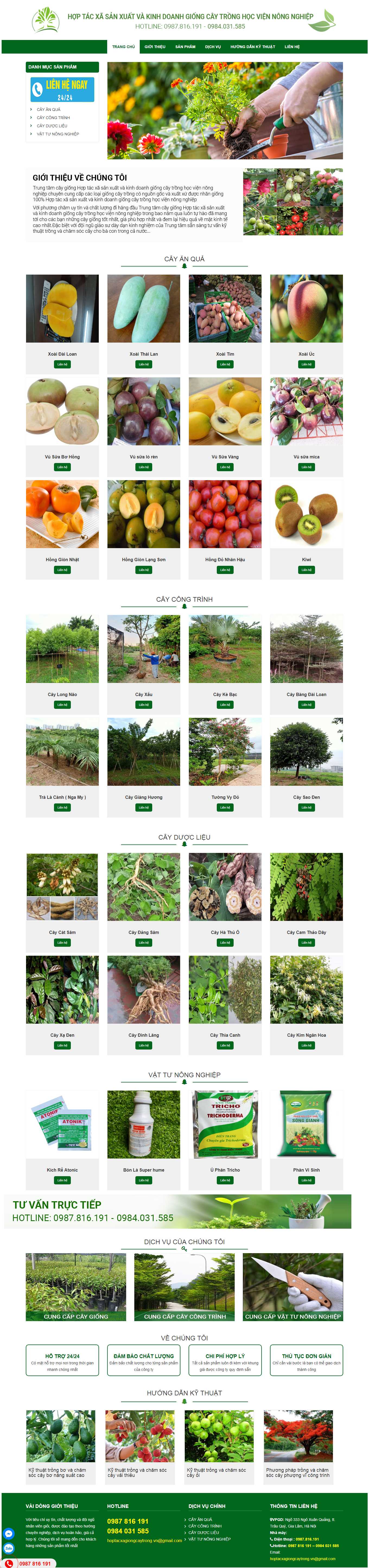 [caygiongnongnghiep] Thiết kế Website Web giống cây trồng - hoptacxagiongcaytrongvn