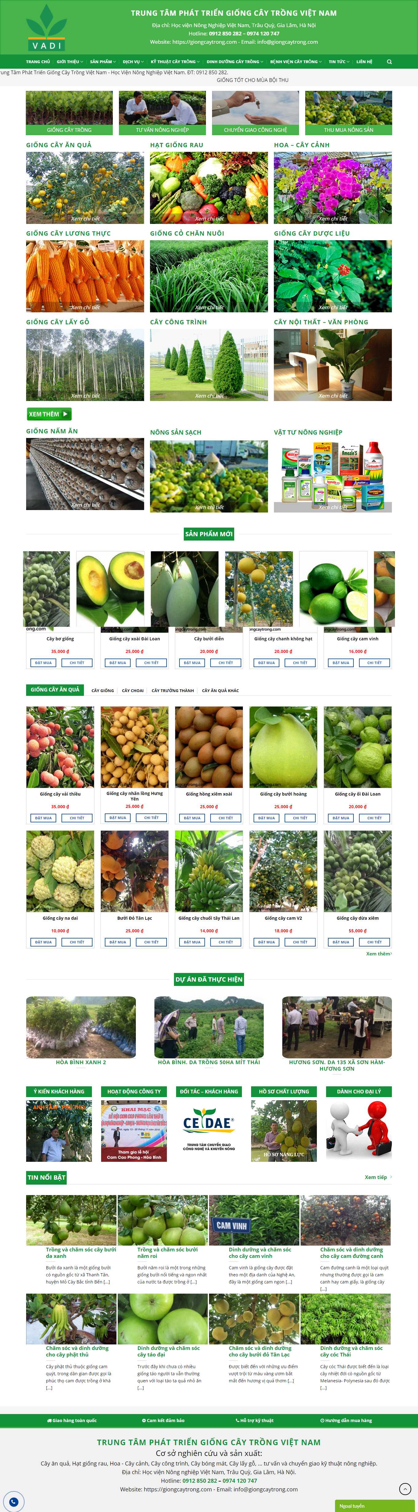 [caygiongnongnghiep] Thiết kế Website Web giống cây trồng - giongcaytrongcom