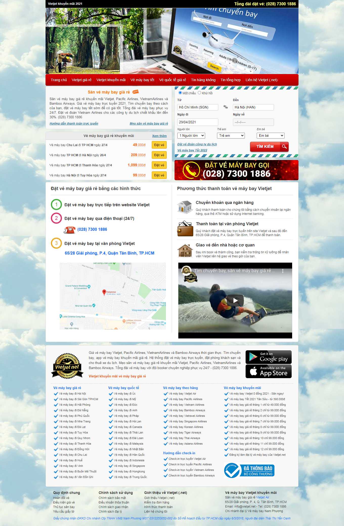 Thiết kế Website Web bán vé máy bay - vietjetnet