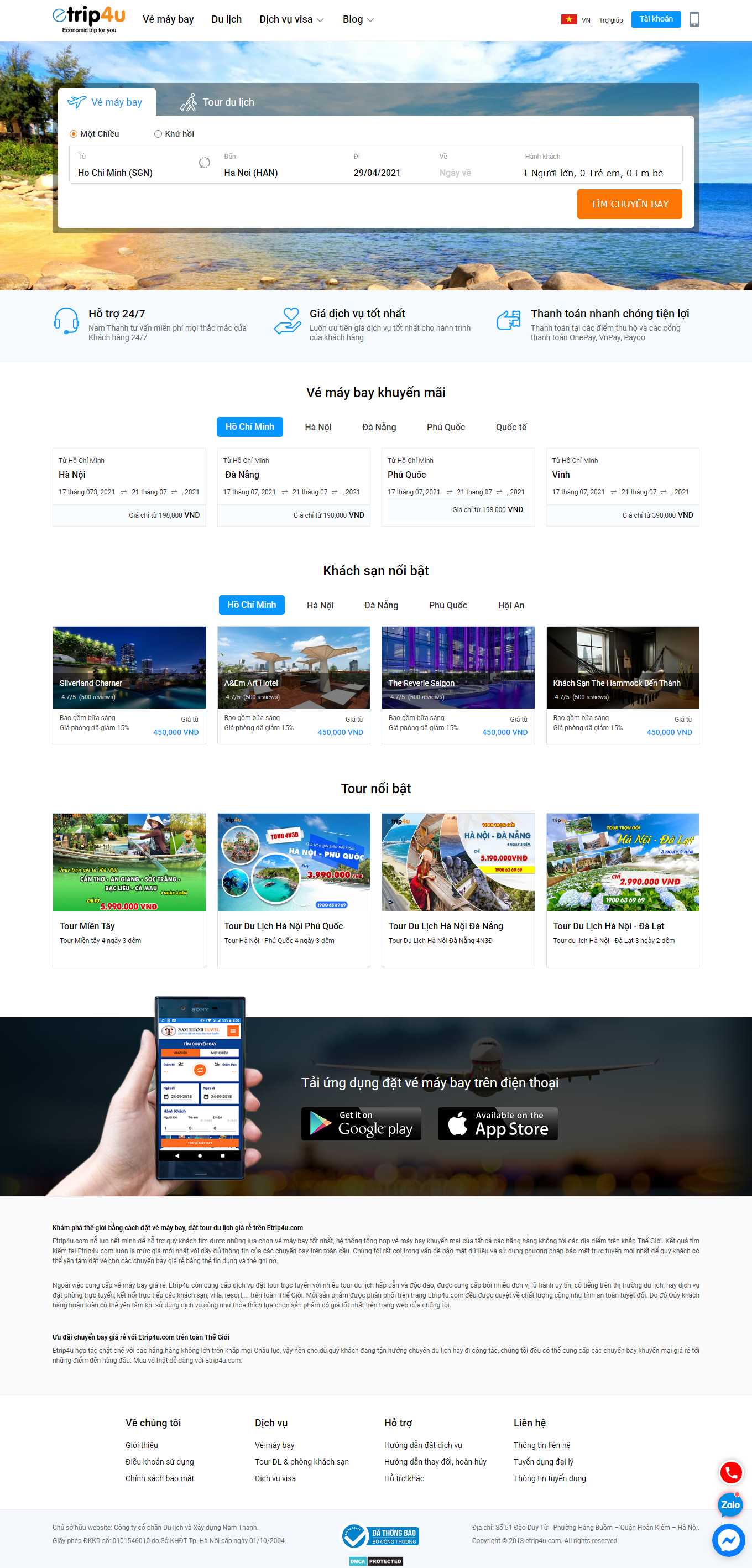 Thiết kế Website Web bán vé máy bay - wwwetrip4ucom