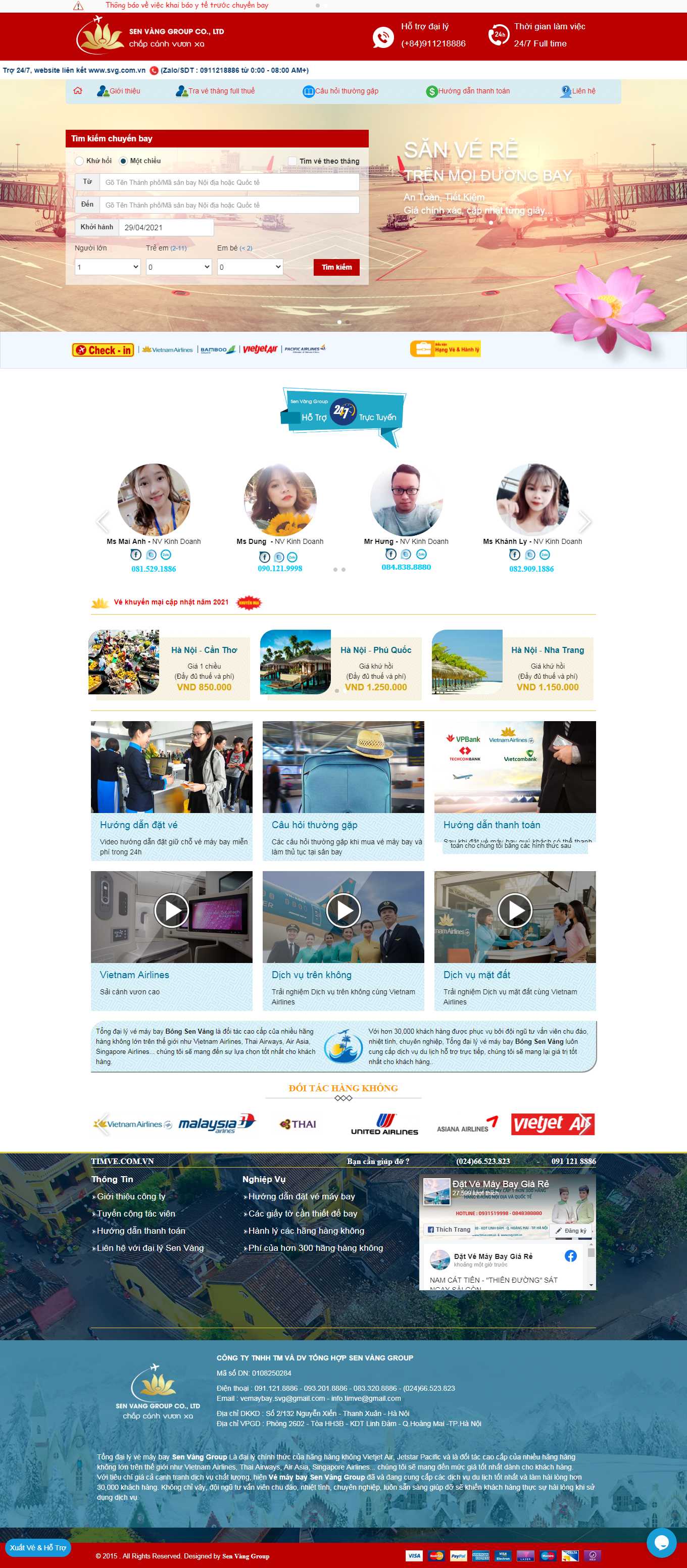Thiết kế Website Web bán vé máy bay - timvecomvn
