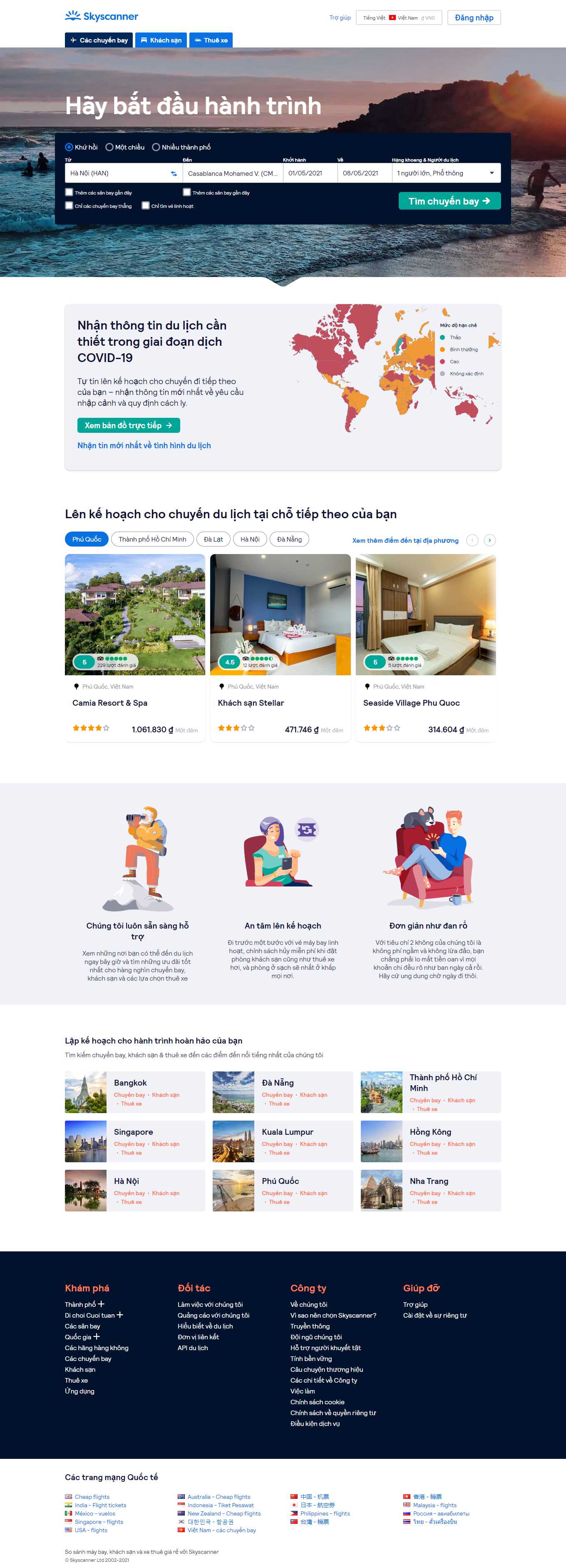 Thiết kế Website Web bán vé máy bay - wwwskyscannercomvn