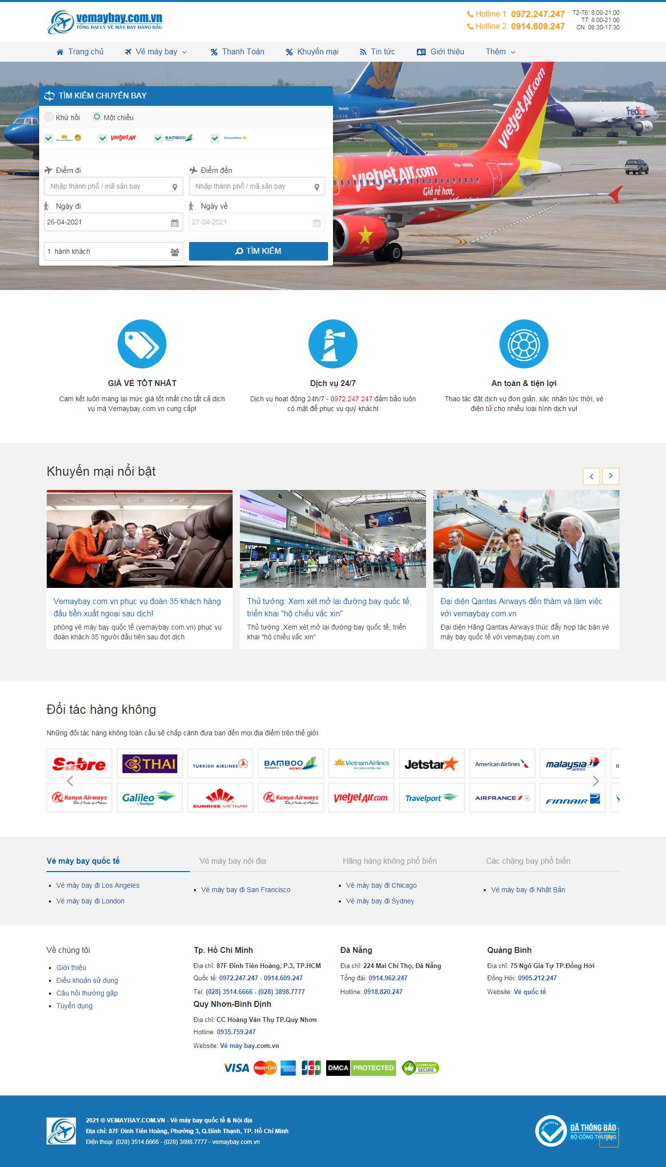 Thiết kế Website Web bán vé máy bay - wwwvemaybaycomvn