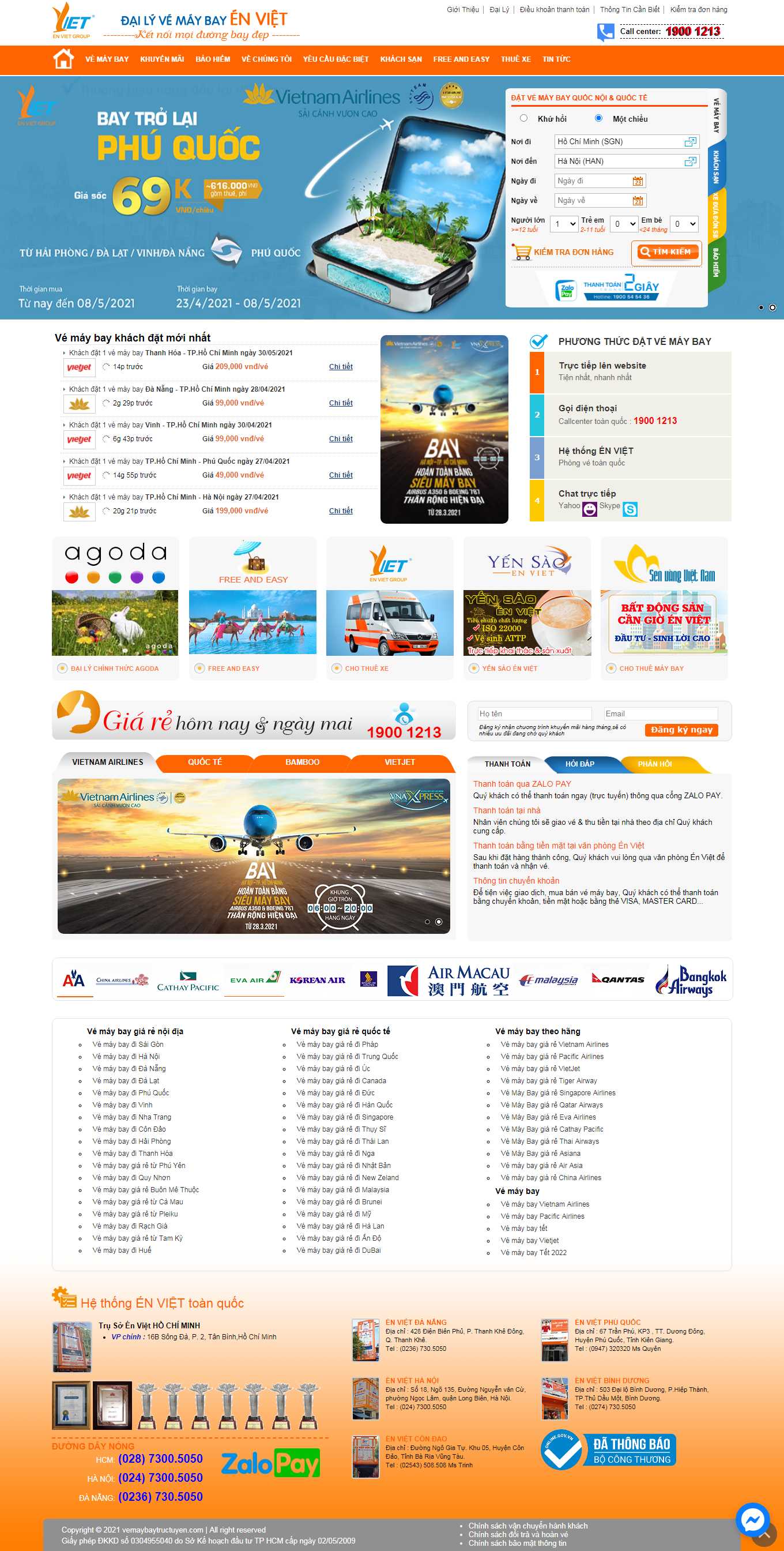 Thiết kế Website Web bán vé máy bay - vemaybaytructuyencom