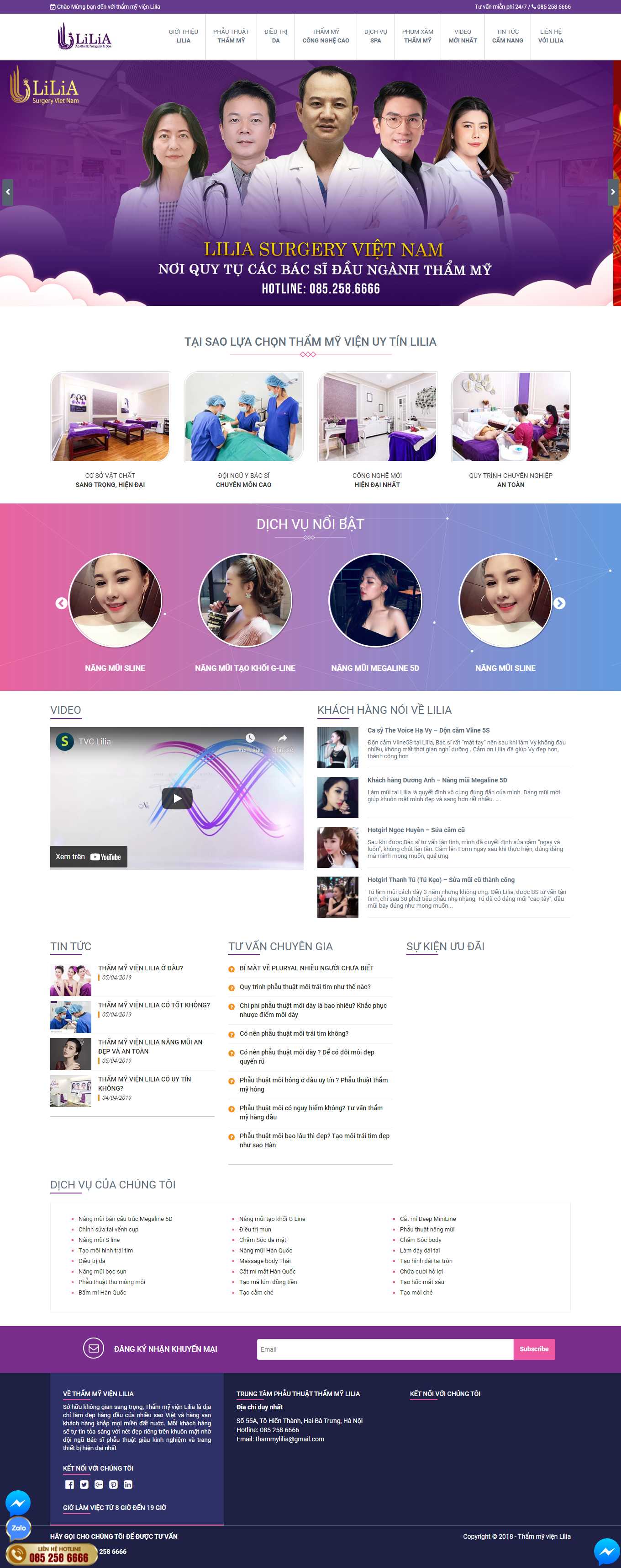 [mailisa] Thiết kế Website Web thẩm mỹ viện - thammyvienliliavn