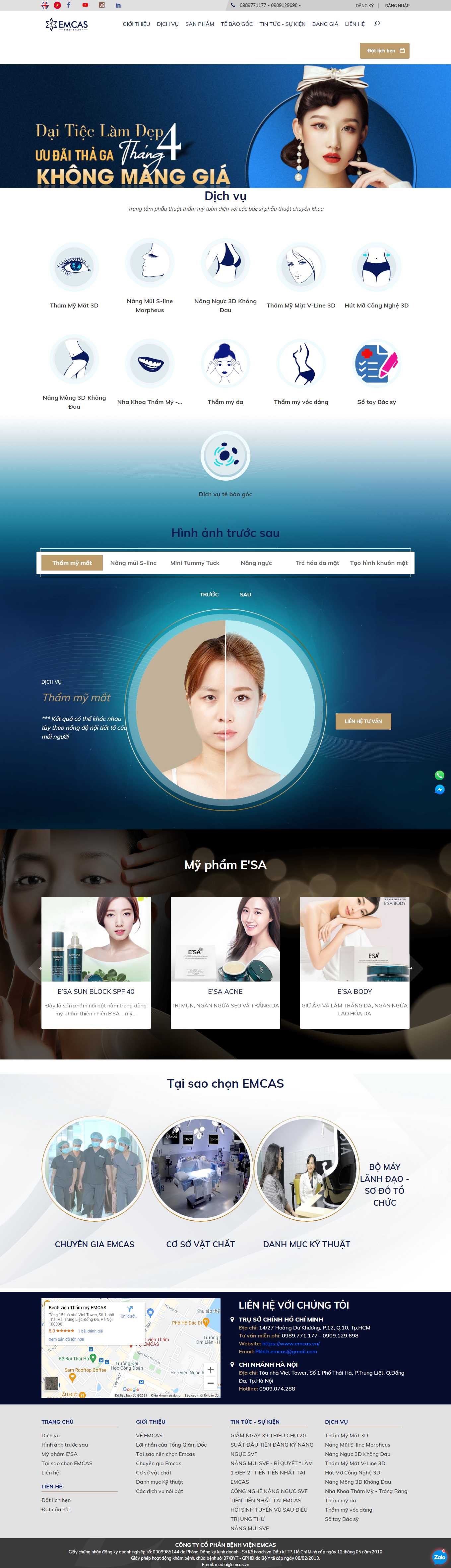 [mailisa] Thiết kế Website Web thẩm mỹ viện - wwwemcasvn