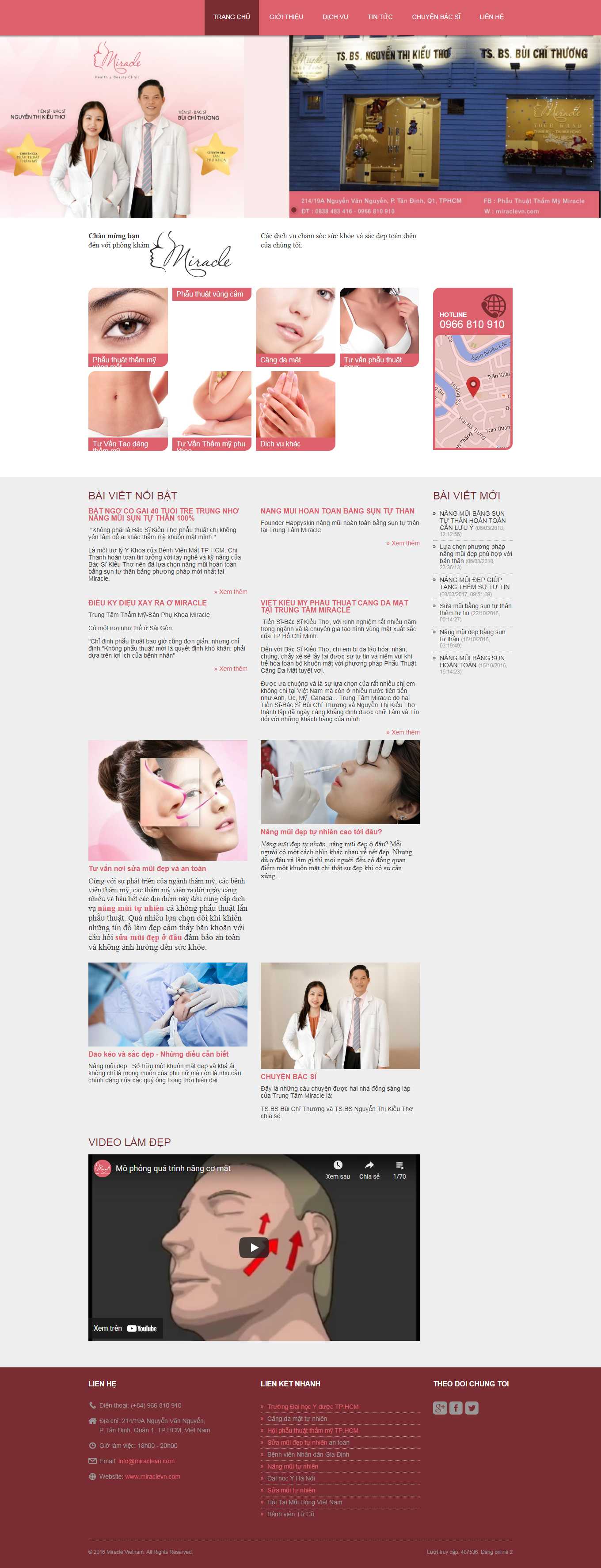 [mailisa] Thiết kế Website Web thẩm mỹ viện - wwwmiraclevncom