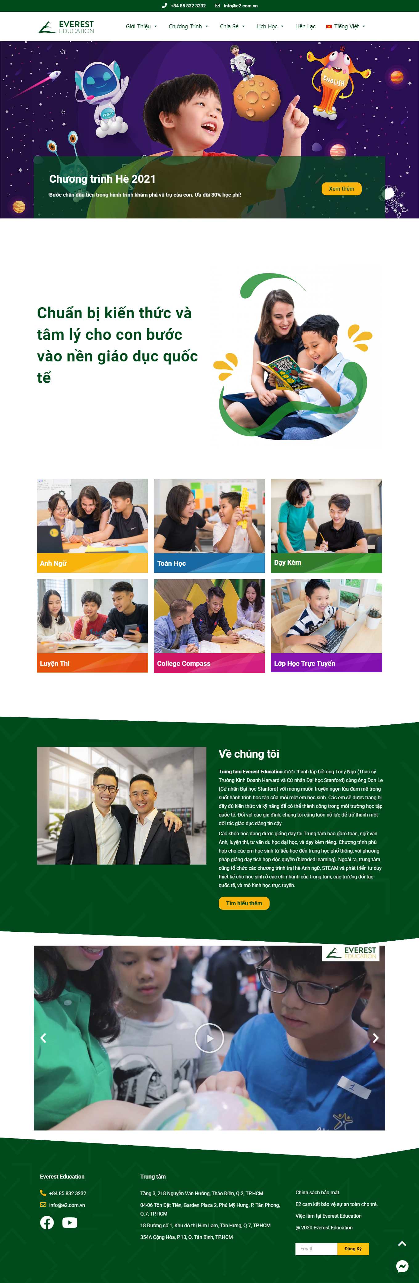 Thiết kế Website Web tư vấn du học - e2comvn