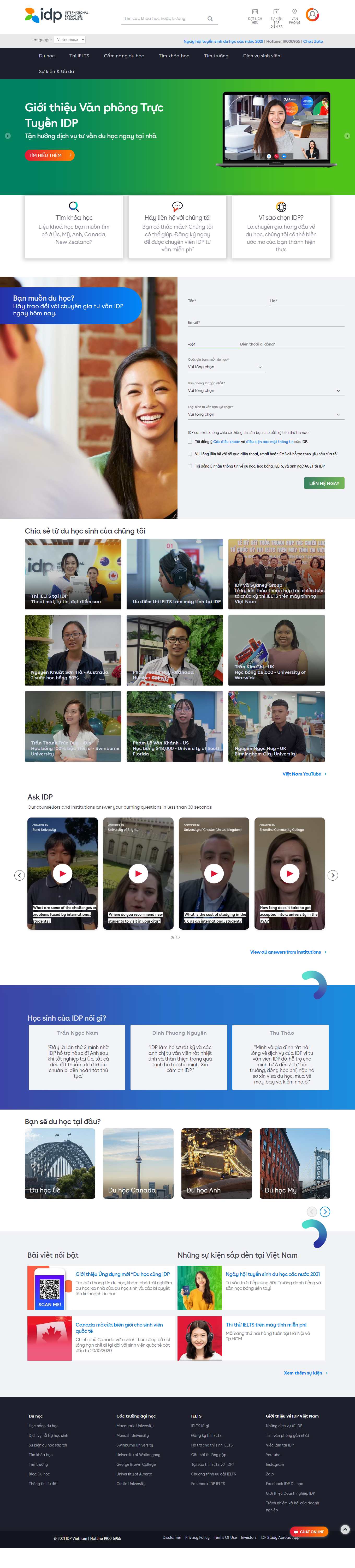 Thiết kế Website Web tư vấn du học - wwwidpcom