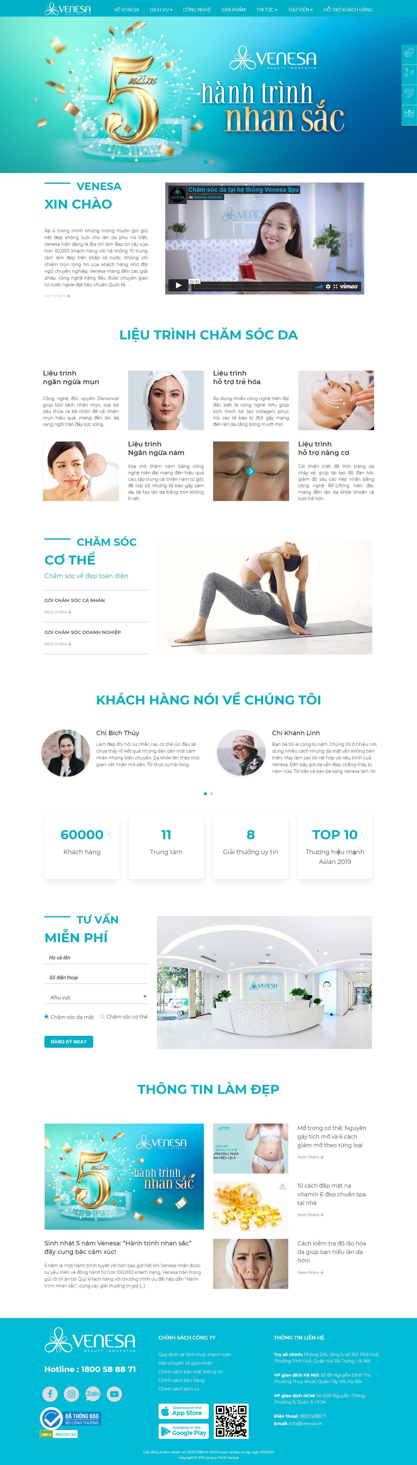 Thiết kế Website Web spa - venesavn