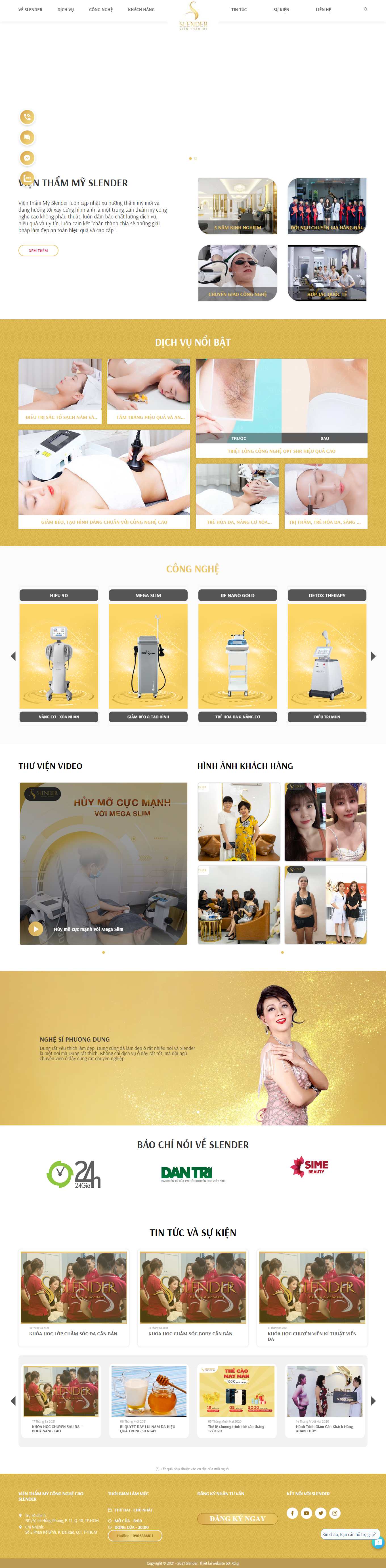 Thiết kế Website Web spa - wwwslenderbeautyvn