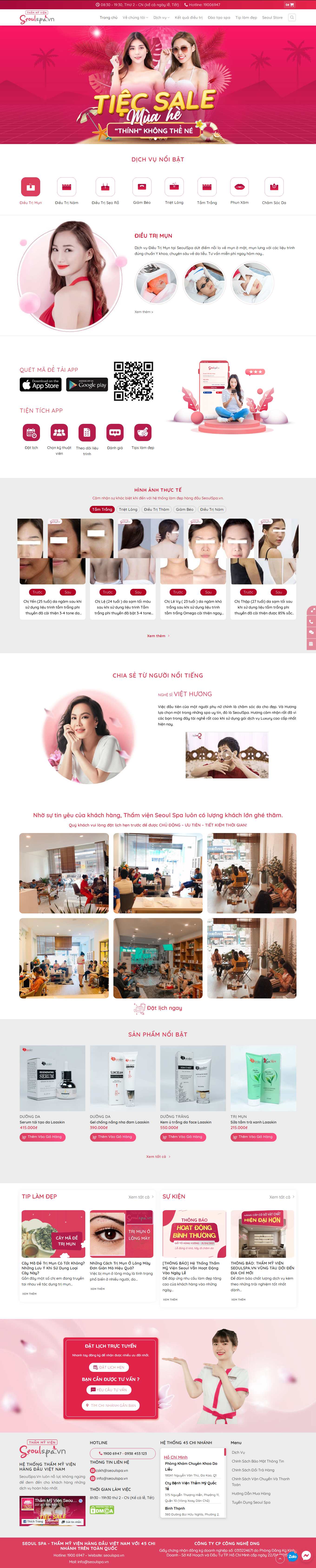 Thiết kế Website Web spa - seoulspavn