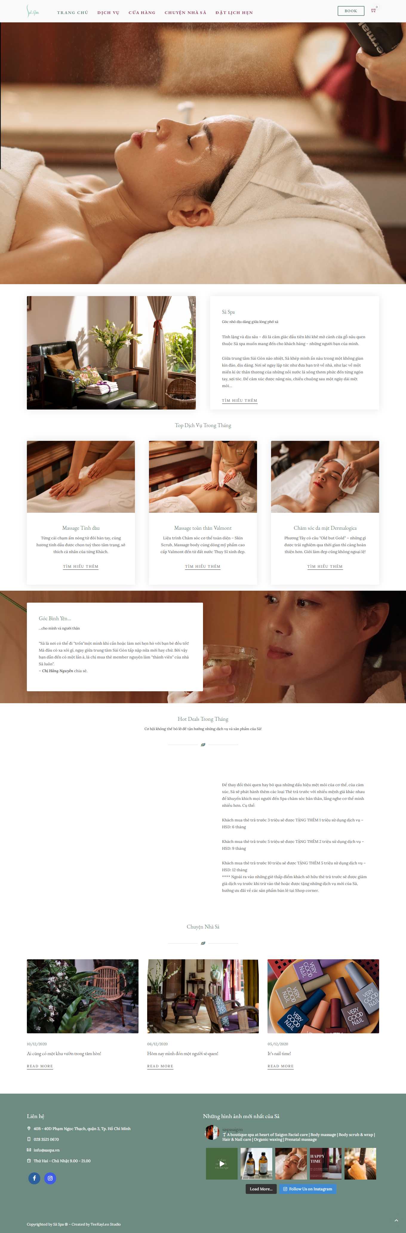 Thiết kế Website Web spa - saspavn