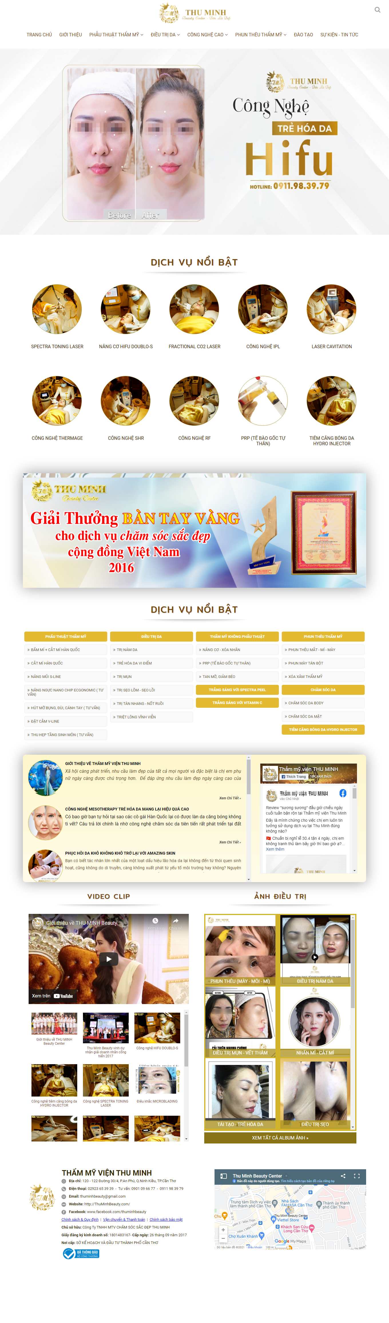 Thiết kế Website Web spa - thuminhbeautycom