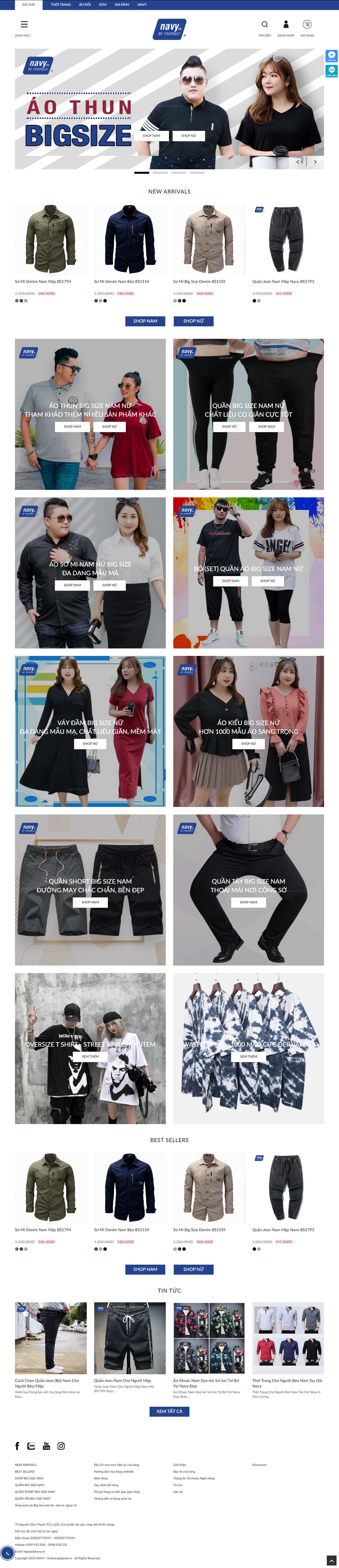 Thiết kế Website Web bán quần áo - thoitrangbigsizevn