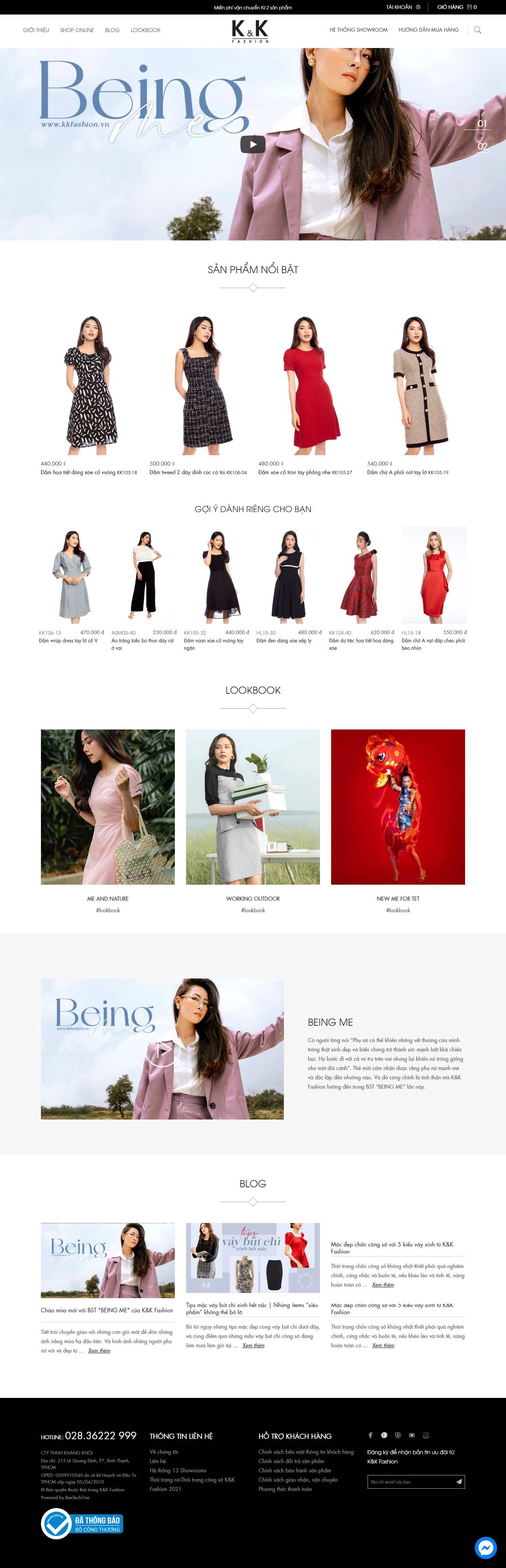 Thiết kế Website Web bán quần áo - wwwkkfashionvn