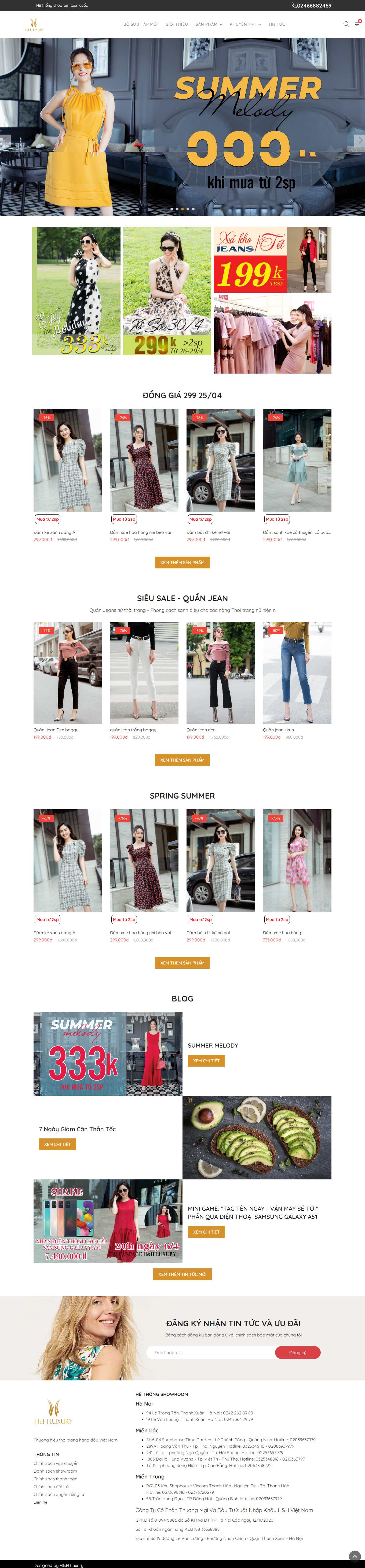 Thiết kế Website Web bán quần áo - hhluxuryvn