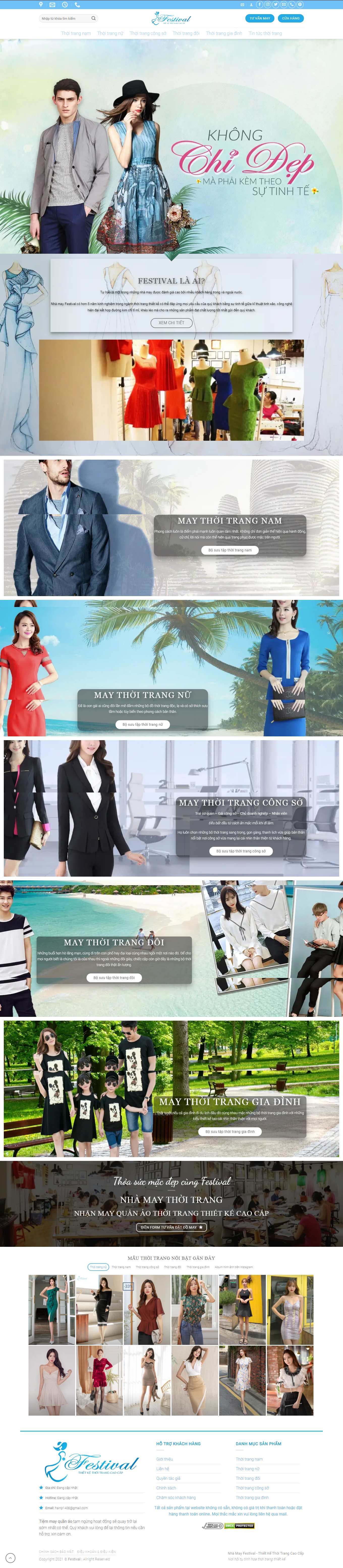 Thiết kế Website Web bán quần áo - wwwvfestivalvn