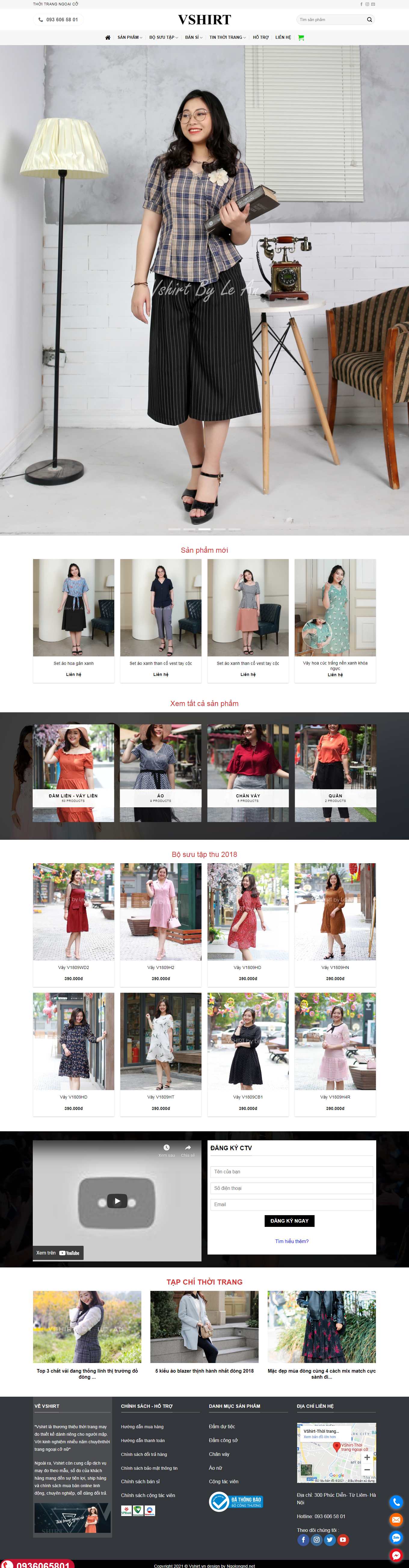 Thiết kế Website Web bán quần áo - vshirtvn