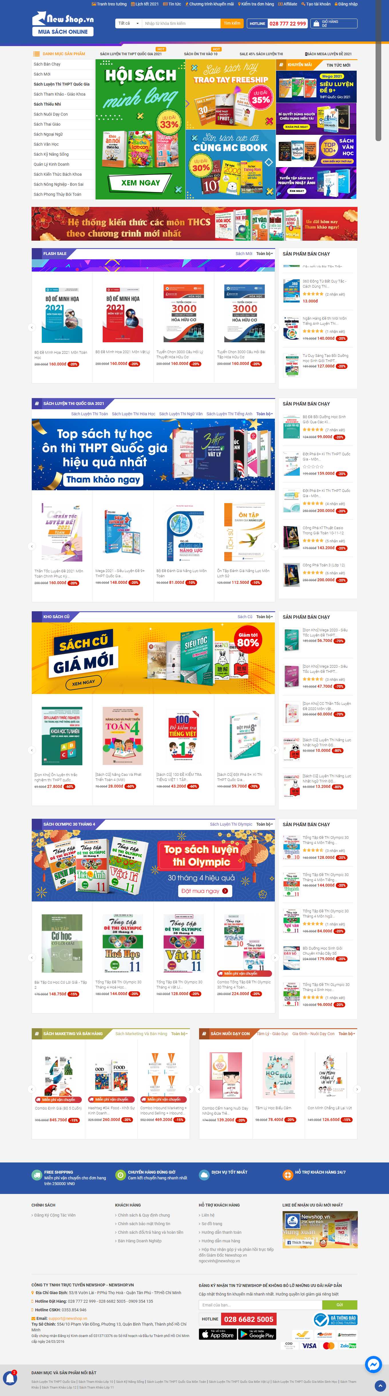 [ngocchinhshop] Thiết kế Website Web bán sách trực tuyến - newshopvn