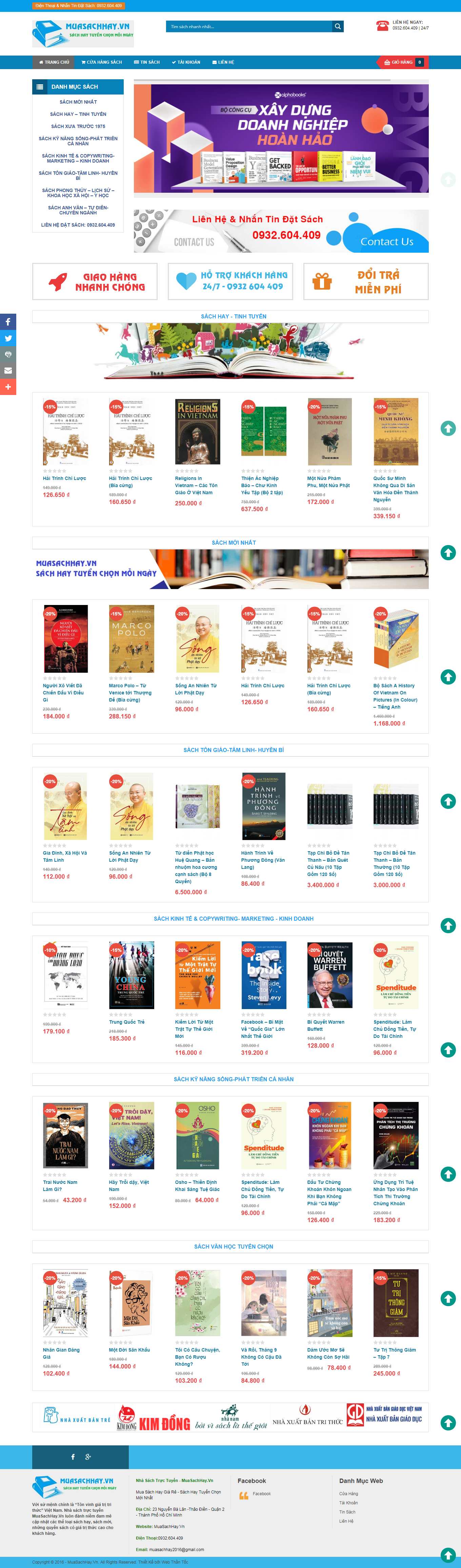 [ngocchinhshop] Thiết kế Website Web bán sách trực tuyến - muasachhayvn