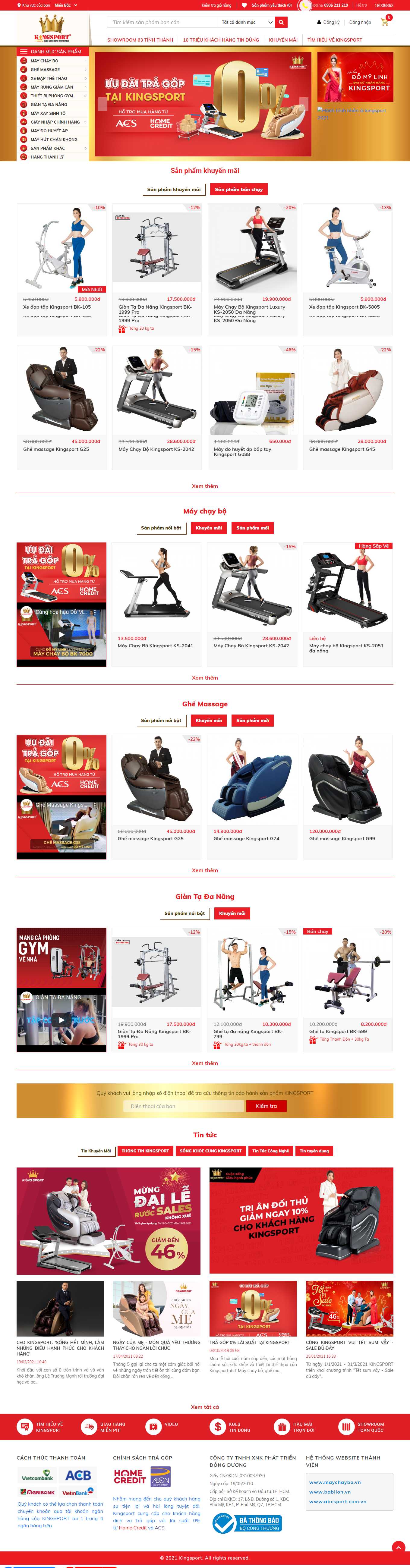 [thethaoviet] Thiết kế Website Web máy chạy bộ - kingsportvn