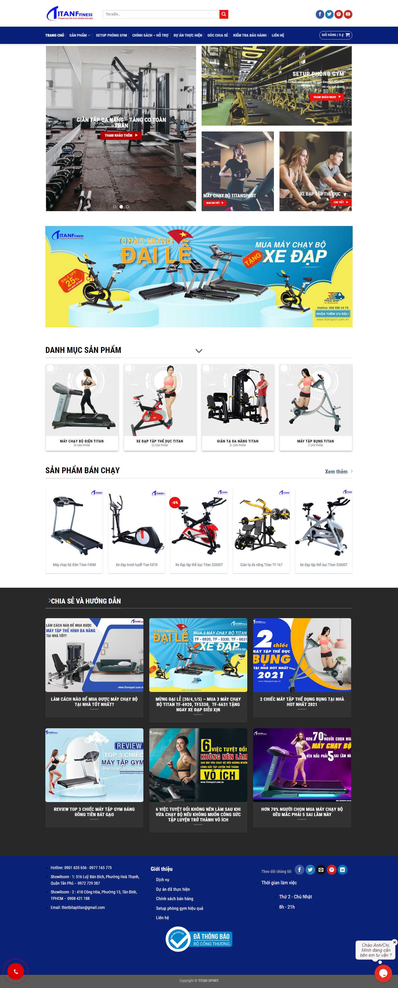 [thethaoviet] Thiết kế Website Web máy chạy bộ - titansportcomvn