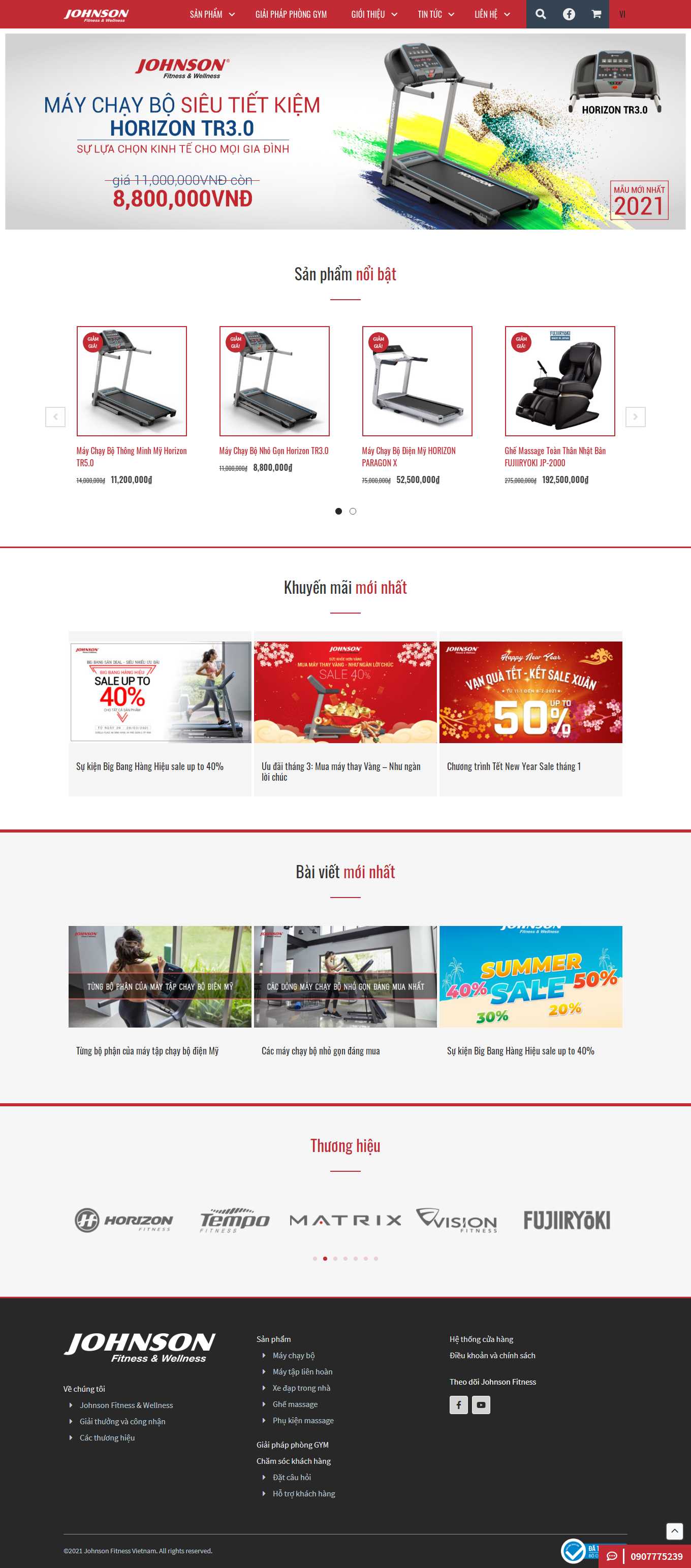 [thethaoviet] Thiết kế Website Web máy chạy bộ - johnsonfitnesscomvn