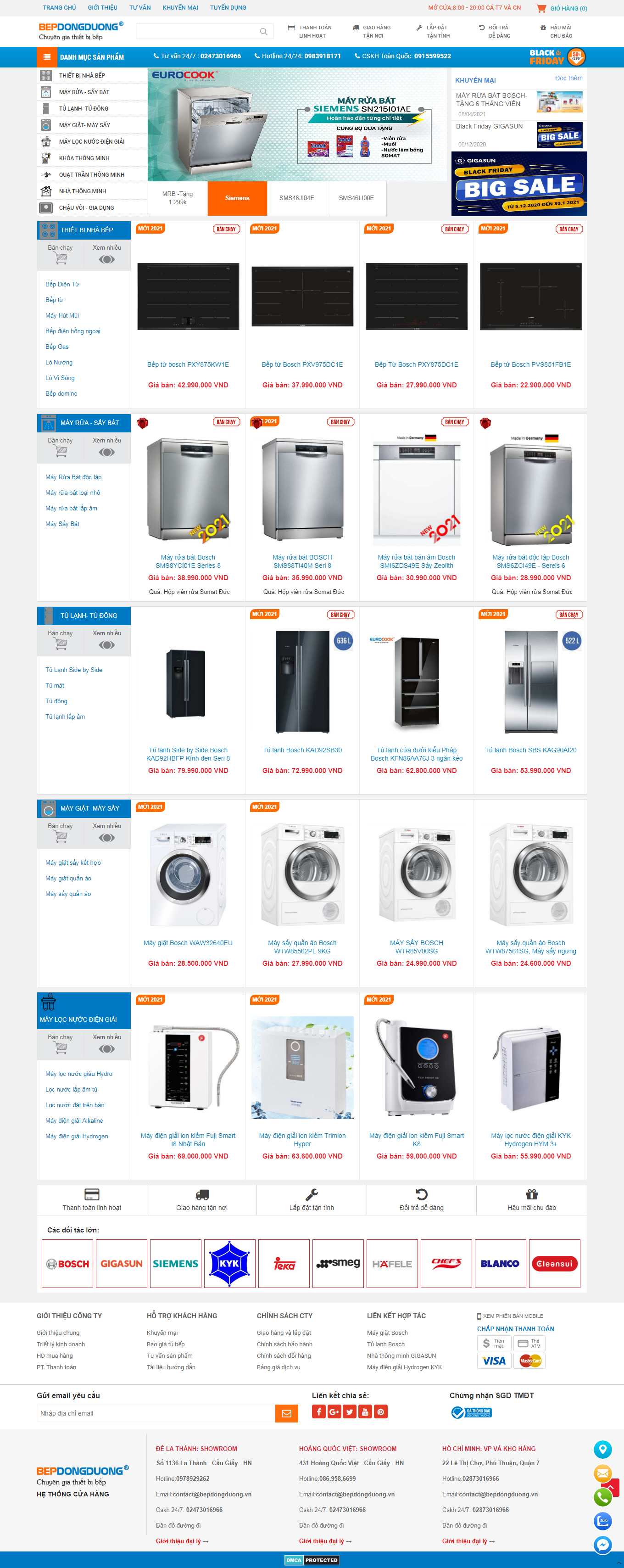 [beponline24h] Thiết kế Website Web bán bếp từ đẹp - bepdongduongcomvn