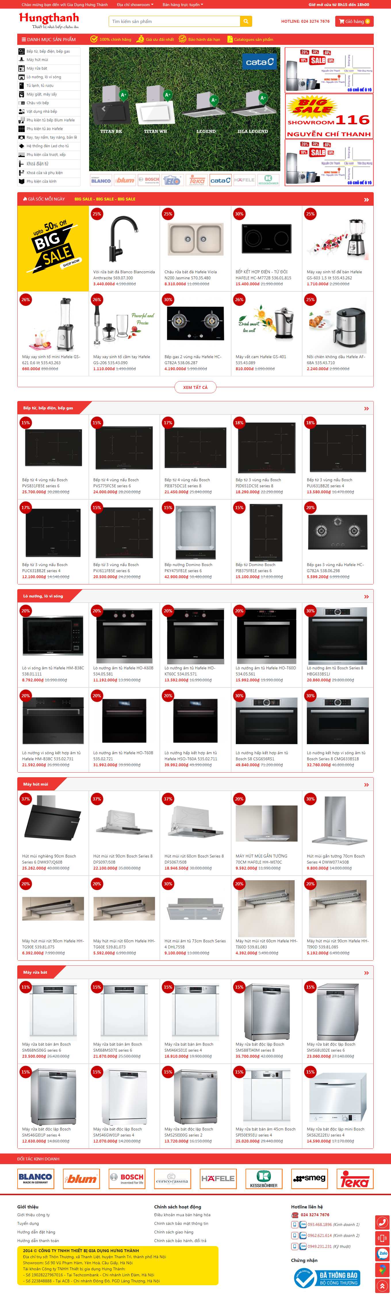 [beponline24h] Thiết kế Website Web bán bếp từ đẹp - giadunghungthanhcom