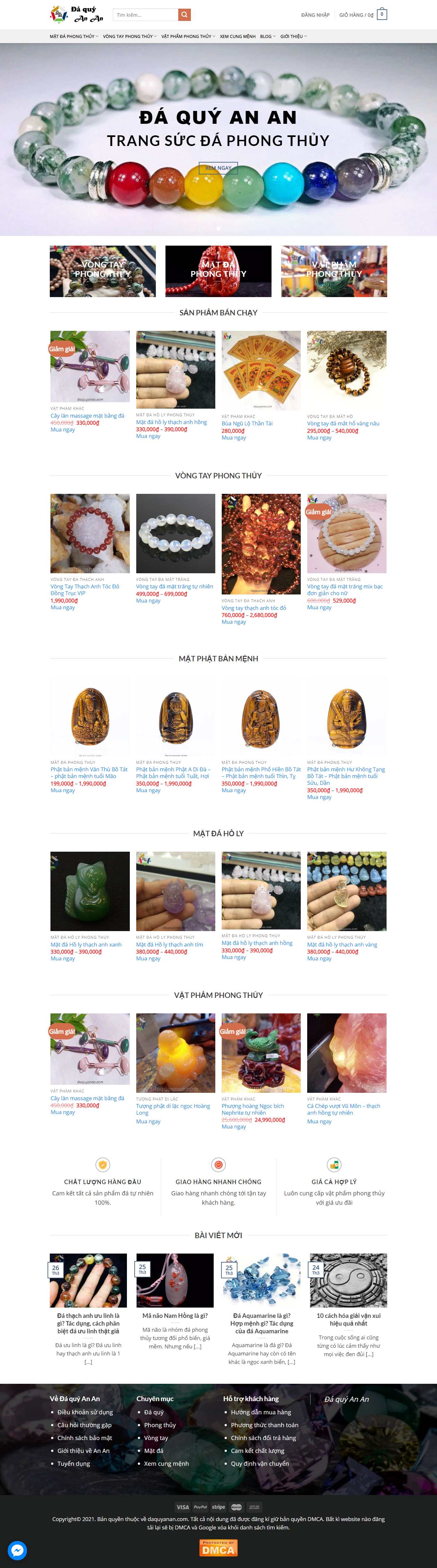 [phongthuyhoanggia] Thiết kế Website Web vật phẩm phong thủy đẹp - daquyanancom