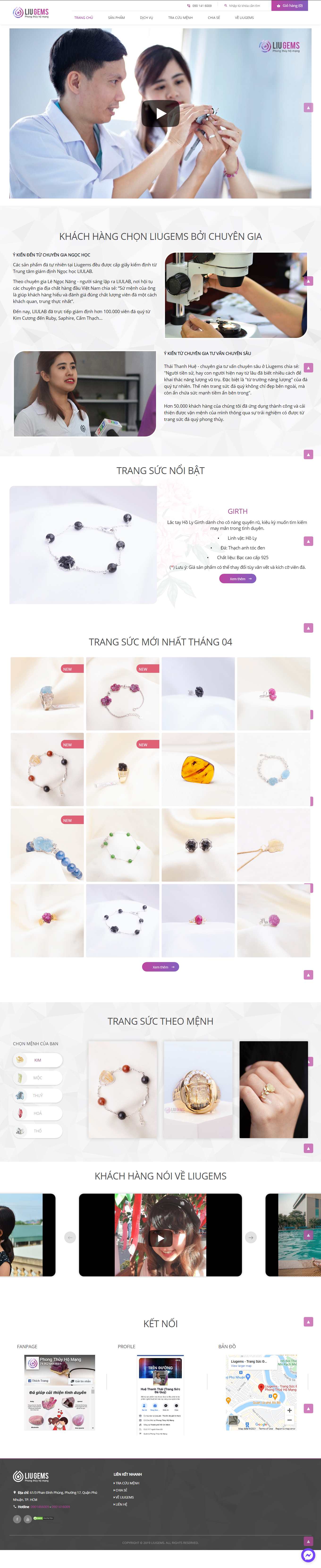 [phongthuyhoanggia] Thiết kế Website Web vật phẩm phong thủy đẹp - liucomvn