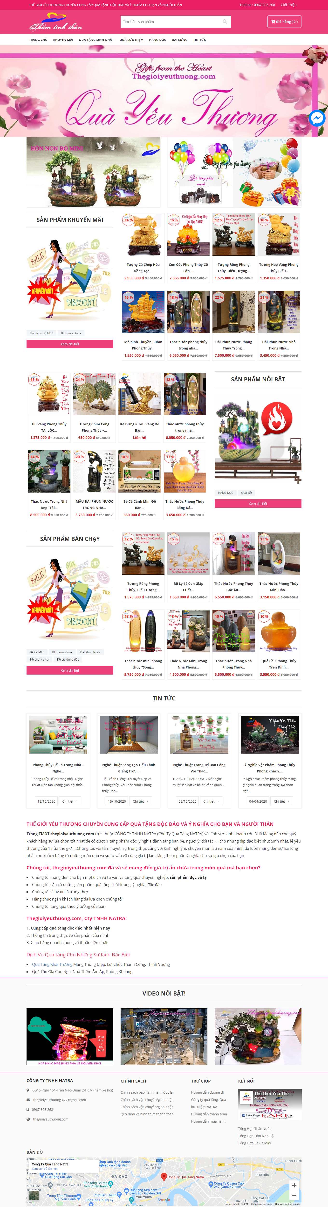 [phongthuyhoanggia] Thiết kế Website Web vật phẩm phong thủy đẹp - thegioiyeuthuongcom