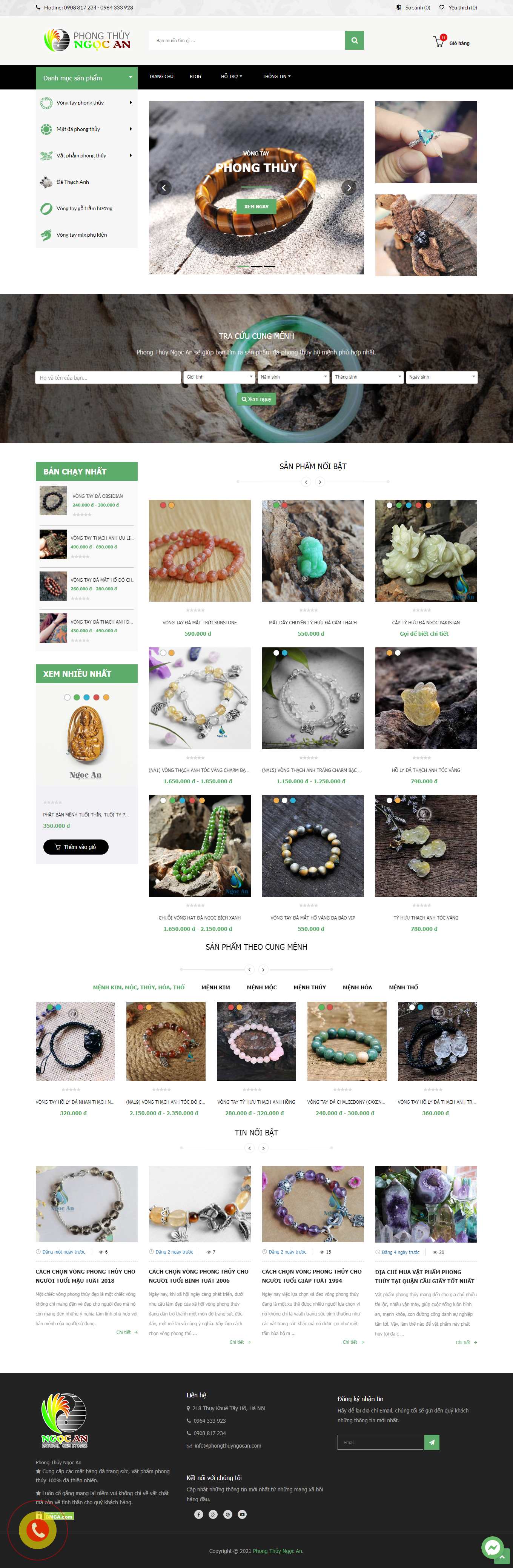 [phongthuyhoanggia] Thiết kế Website Web vật phẩm phong thủy đẹp - phongthuyngocancom