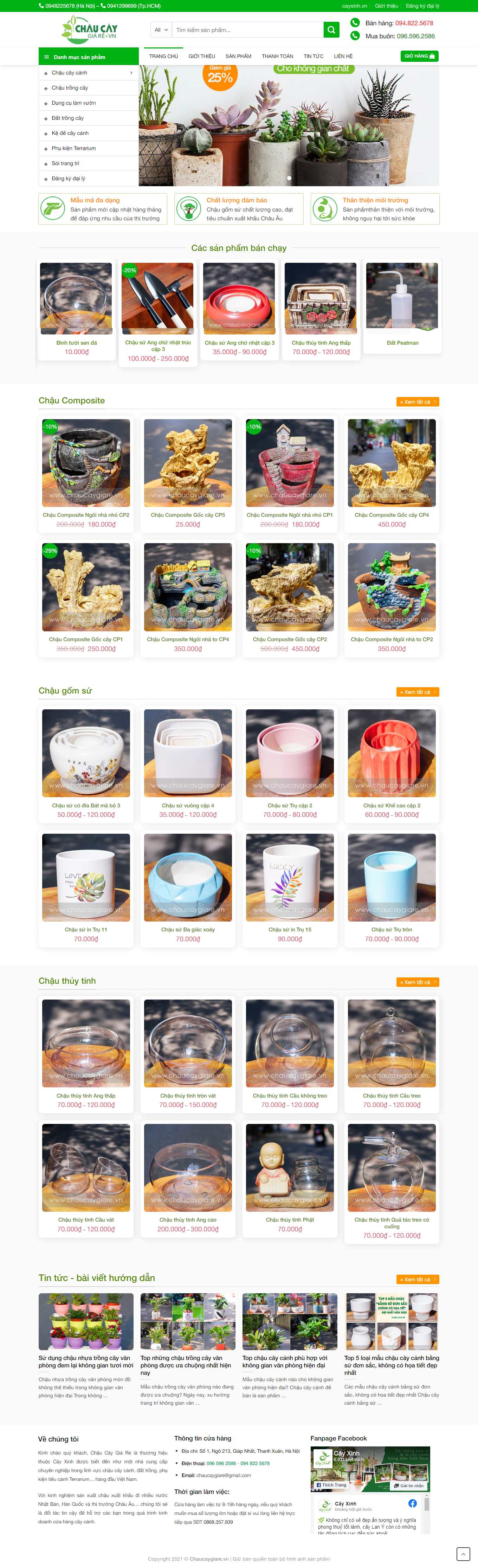 [gom10] Thiết kế Website Web bán đồ gốm sứ - chaucaygiarevn