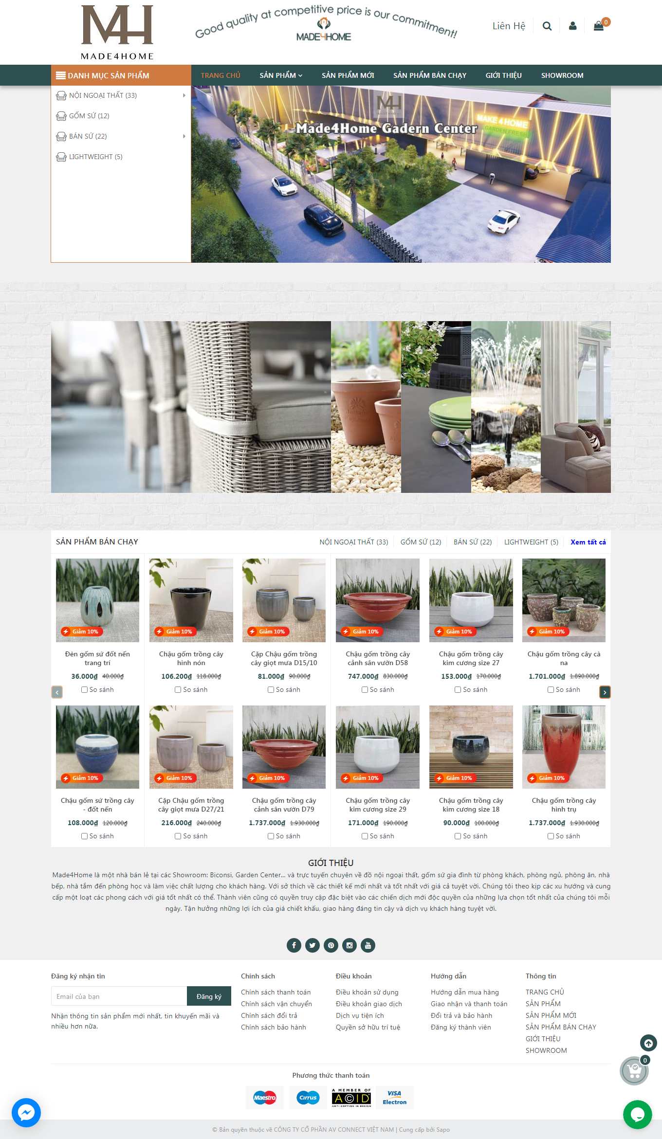 [gom10] Thiết kế Website Web bán đồ gốm sứ - made4homecomvn