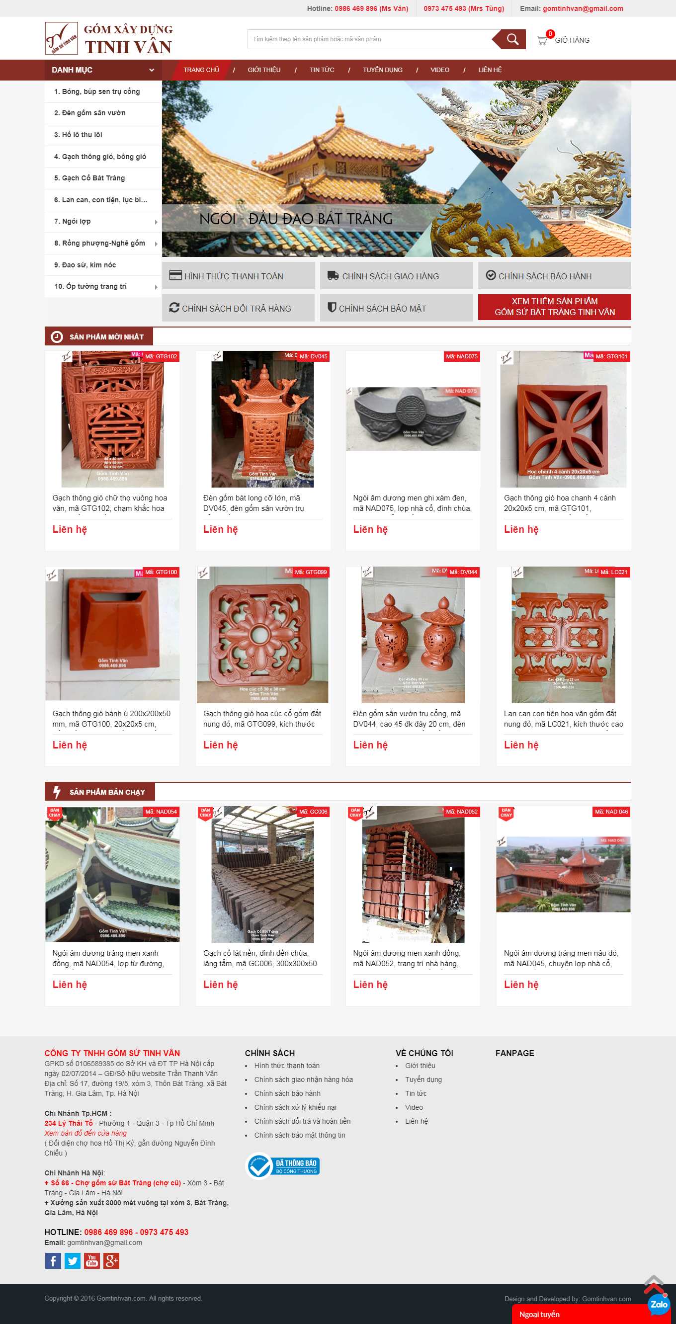 [gom10] Thiết kế Website Web bán đồ gốm sứ - gomxaydungnet