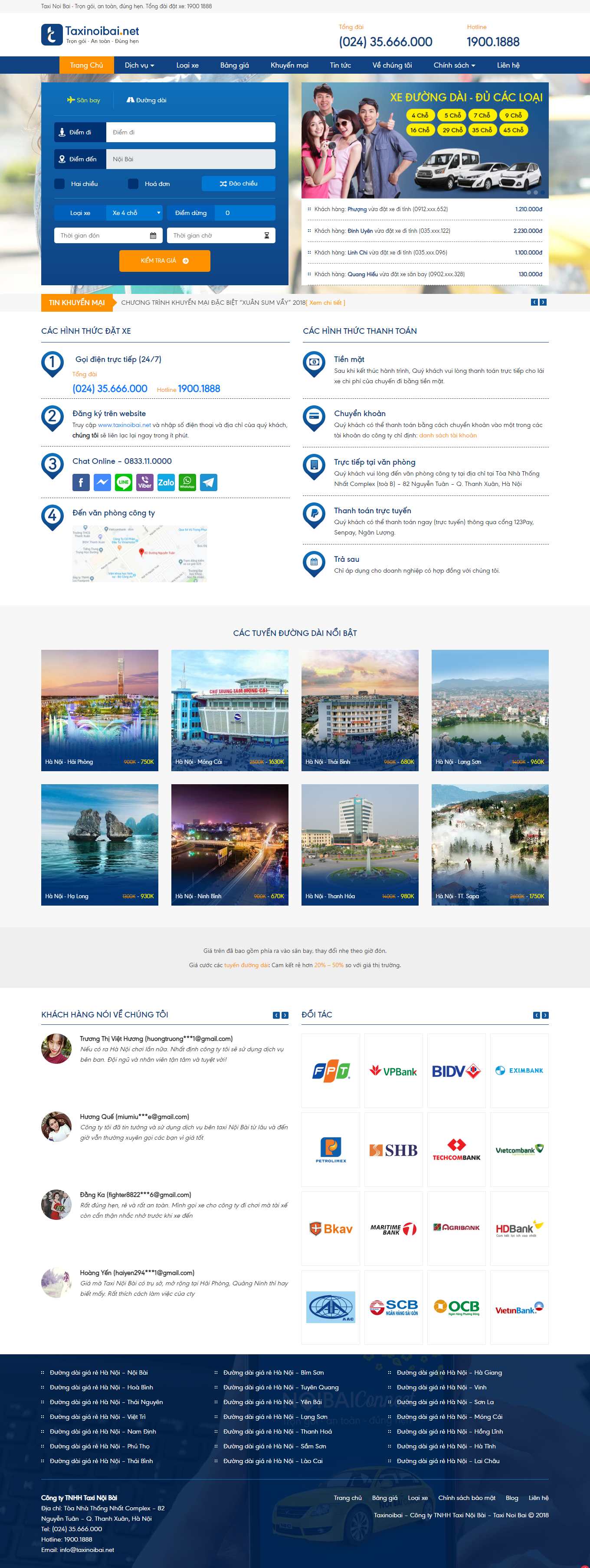 [vinasuntaxi] Thiết kế Website Web hãng taxi - wwwtaxinoibainet