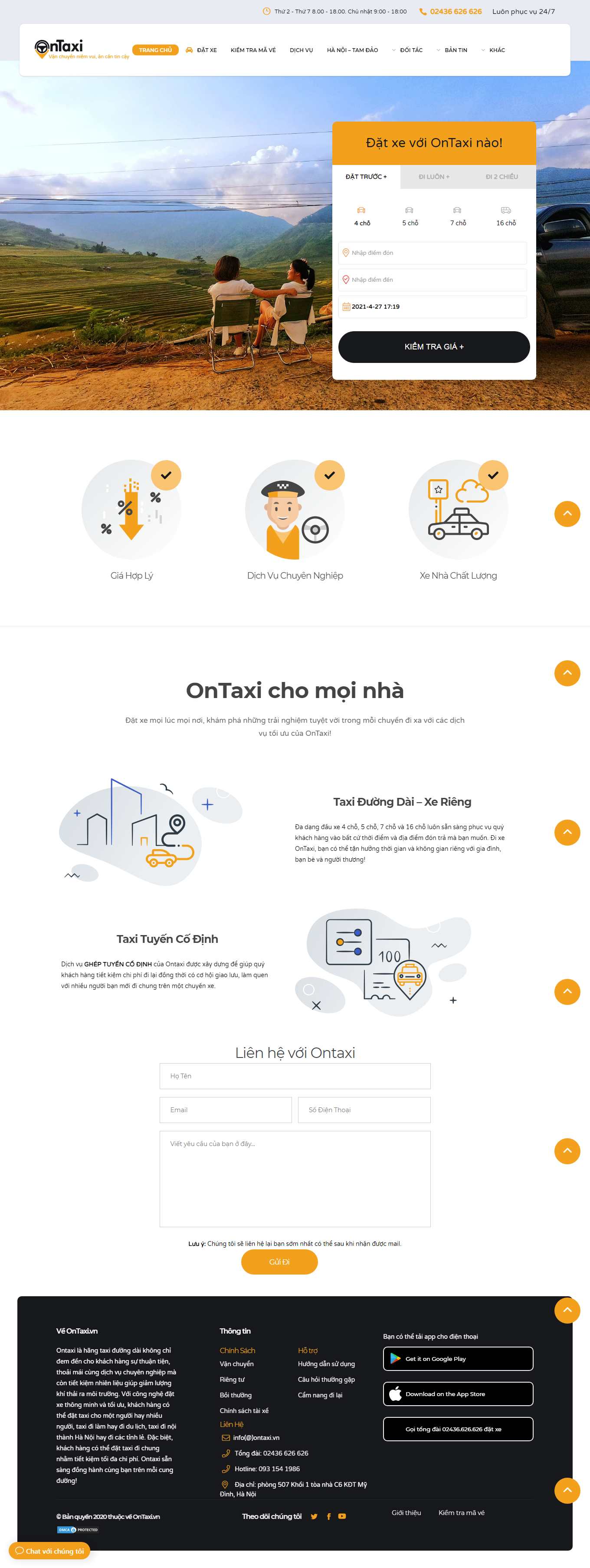 [vinasuntaxi] Thiết kế Website Web hãng taxi - ontaxivn
