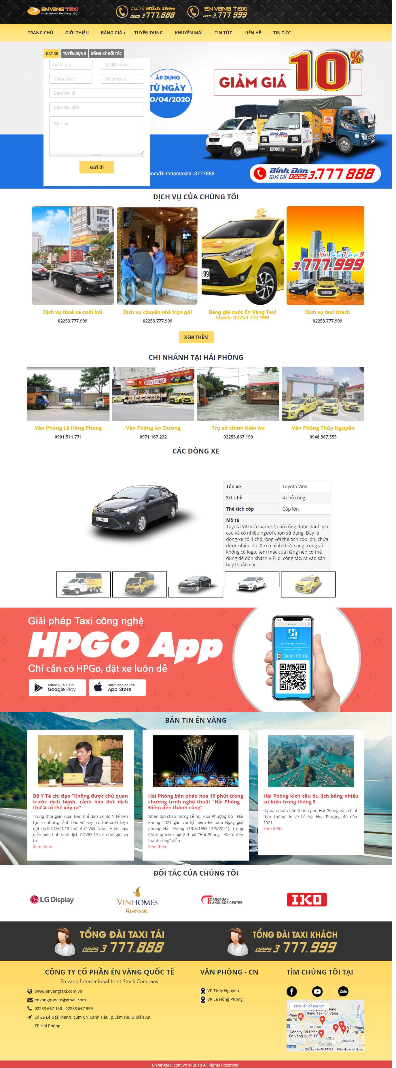 [vinasuntaxi] Thiết kế Website Web hãng taxi - envangtaxicomvn