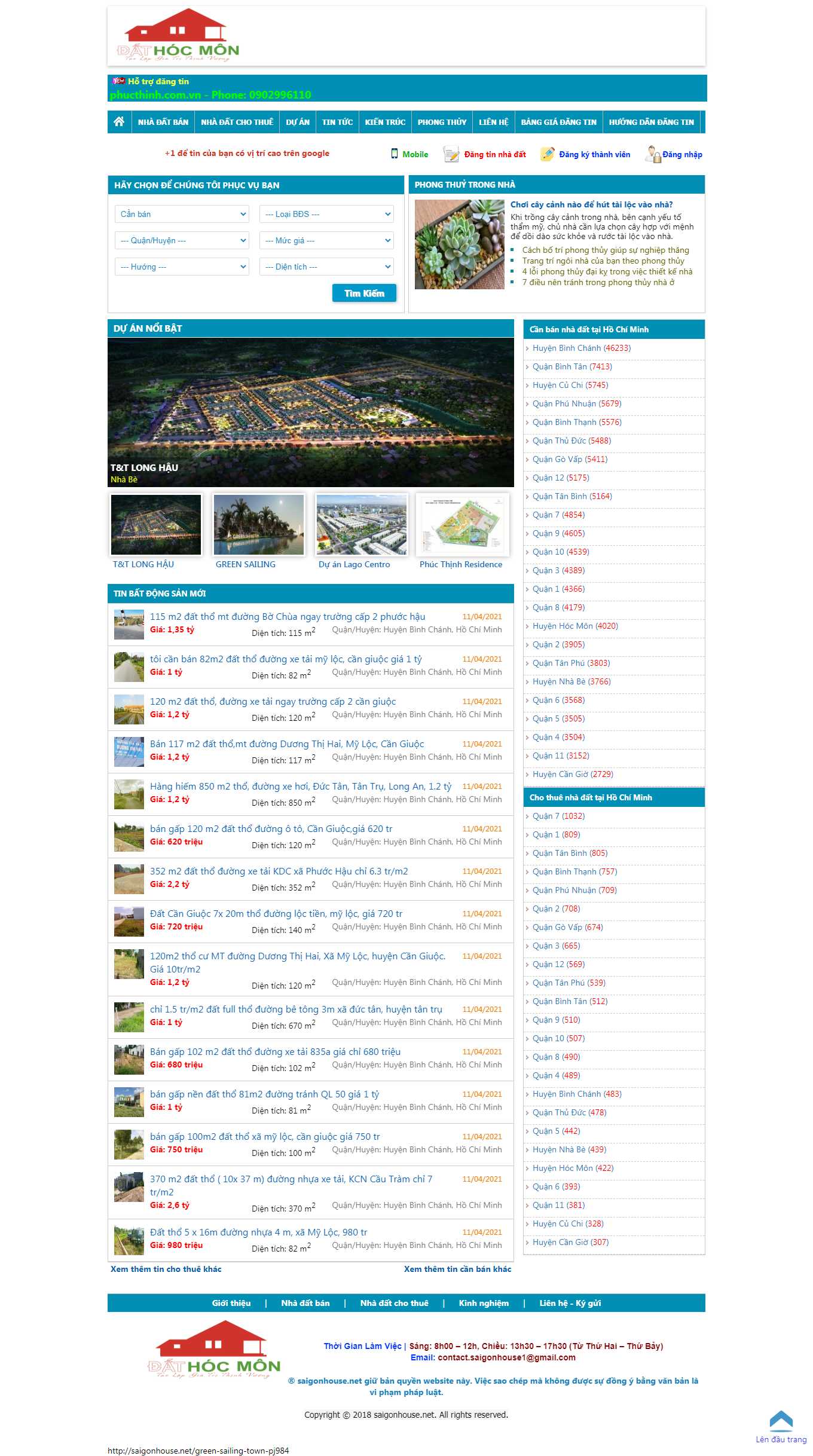 [muaban] Thiết kế Website Web mua bán nhà đất - saigonhousenet
