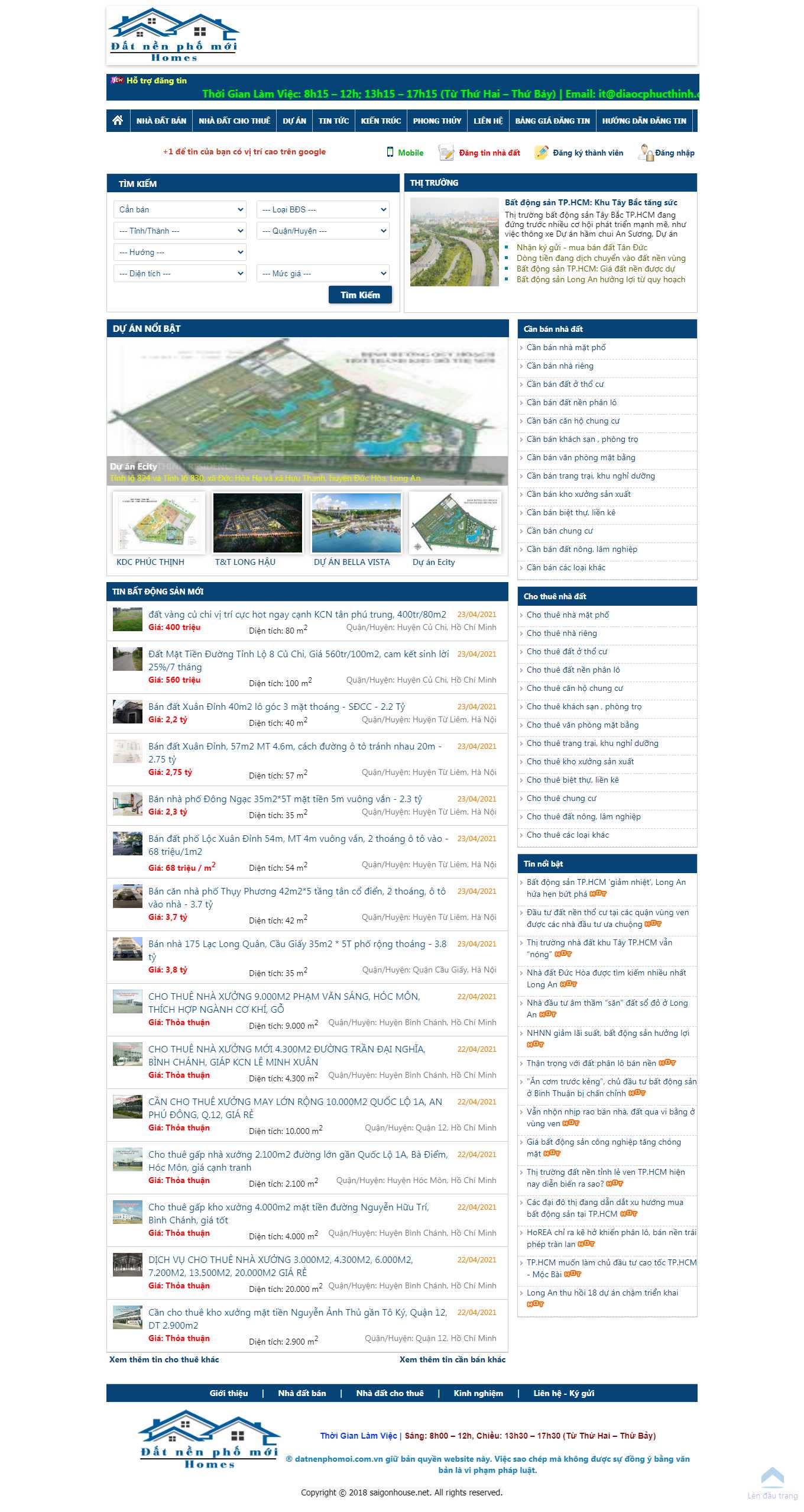 [muaban] Thiết kế Website Web mua bán nhà đất - datnenphomoicomvn