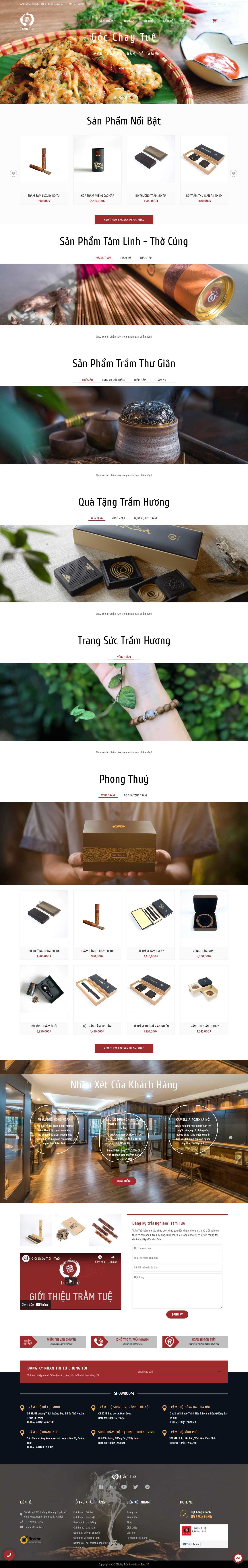 [tramhuongthienphat] Thiết kế Website Web bán trầm hương - tramtuevn
