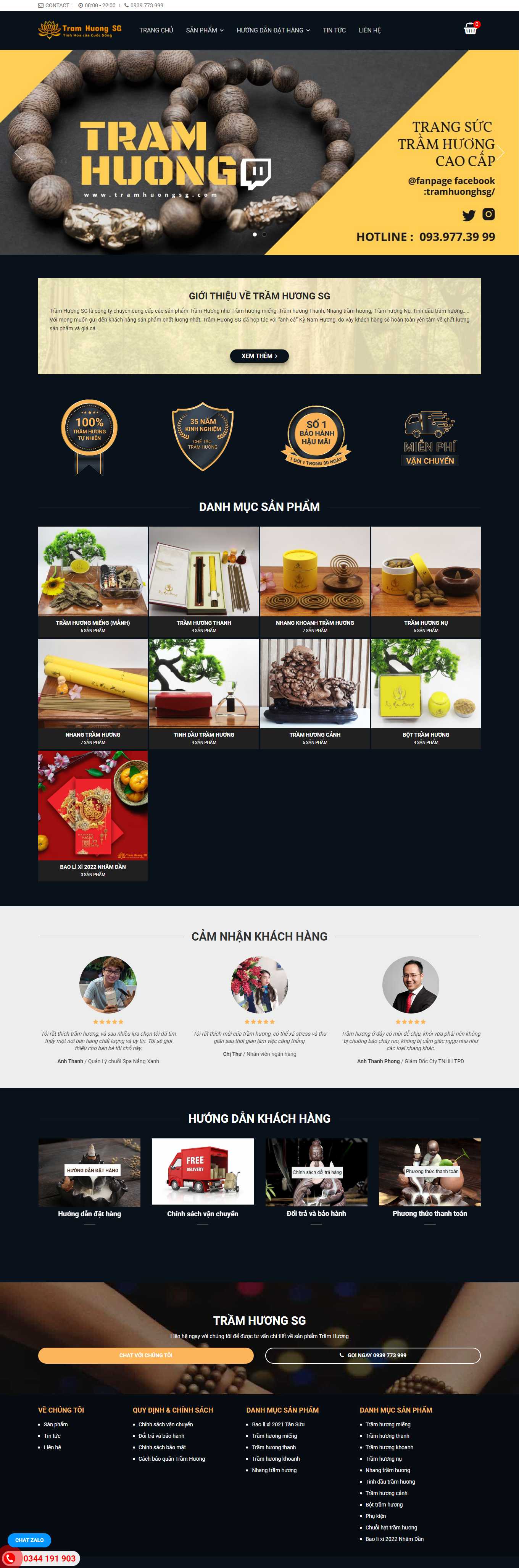 [tramhuongthienphat] Thiết kế Website Web bán trầm hương - tramhuongsgcom