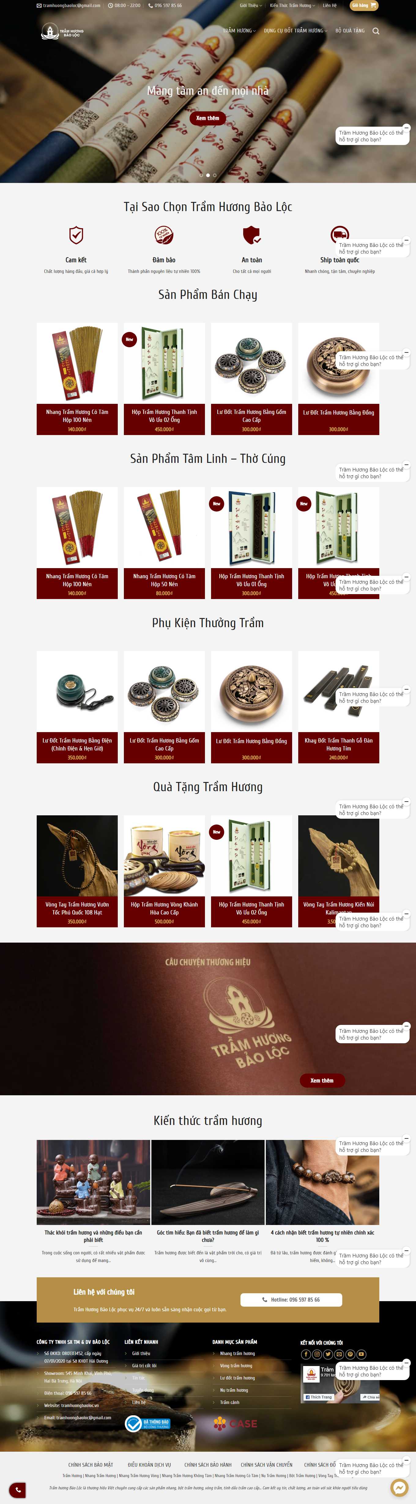 [tramhuongthienphat] Thiết kế Website Web bán trầm hương - tramhuongbaolocvn