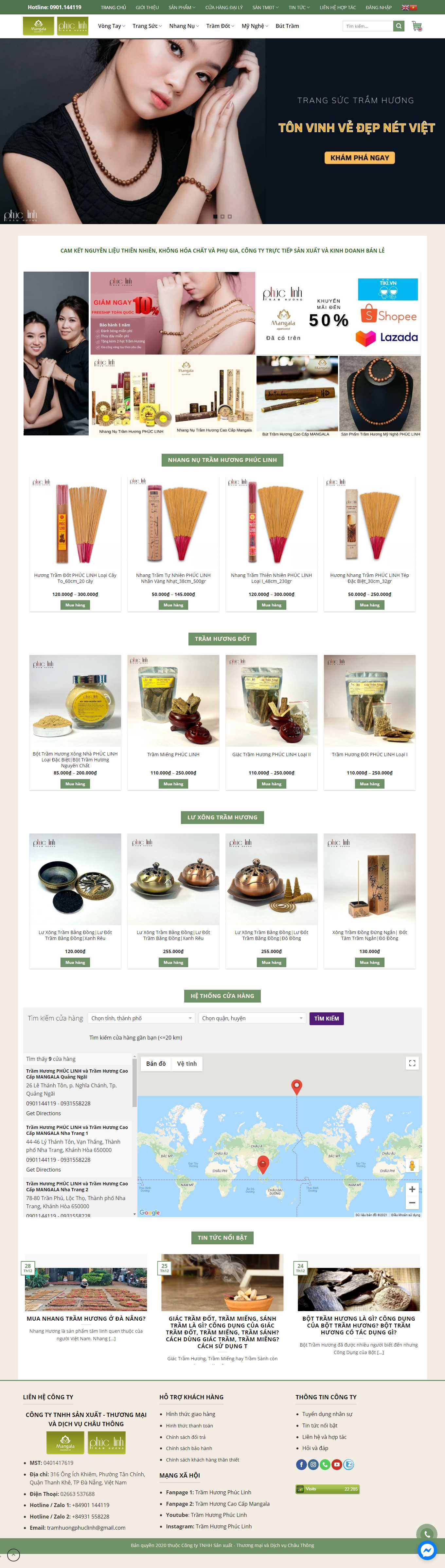 [tramhuongthienphat] Thiết kế Website Web bán trầm hương - tramhuongphuclinhvn