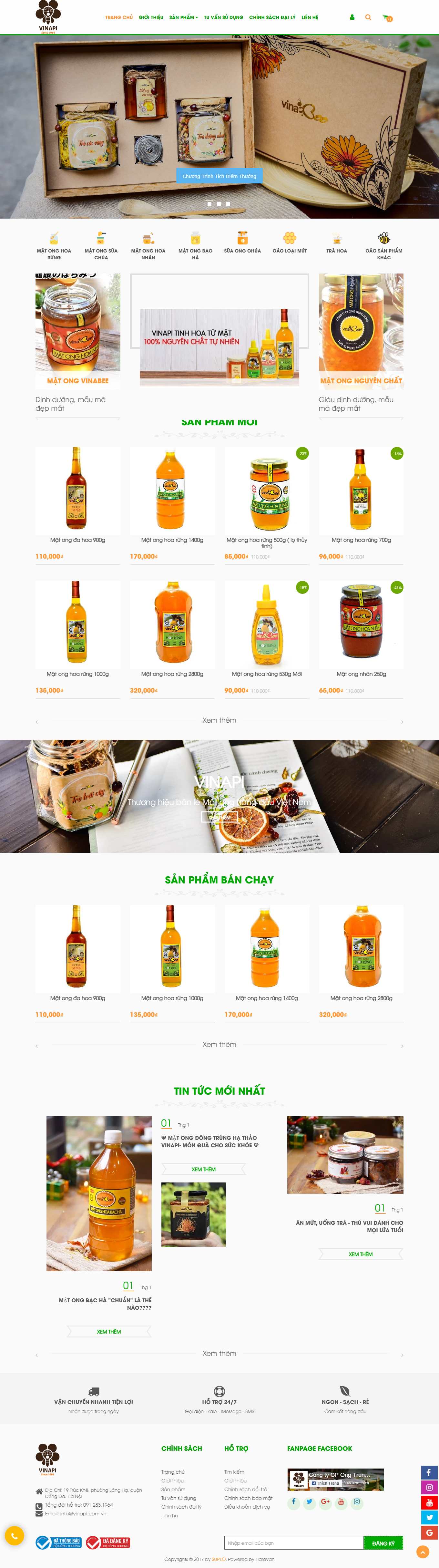 [ongmatviety] Thiết kế Website Web mật ong thiên nhiên - vinapicomvn
