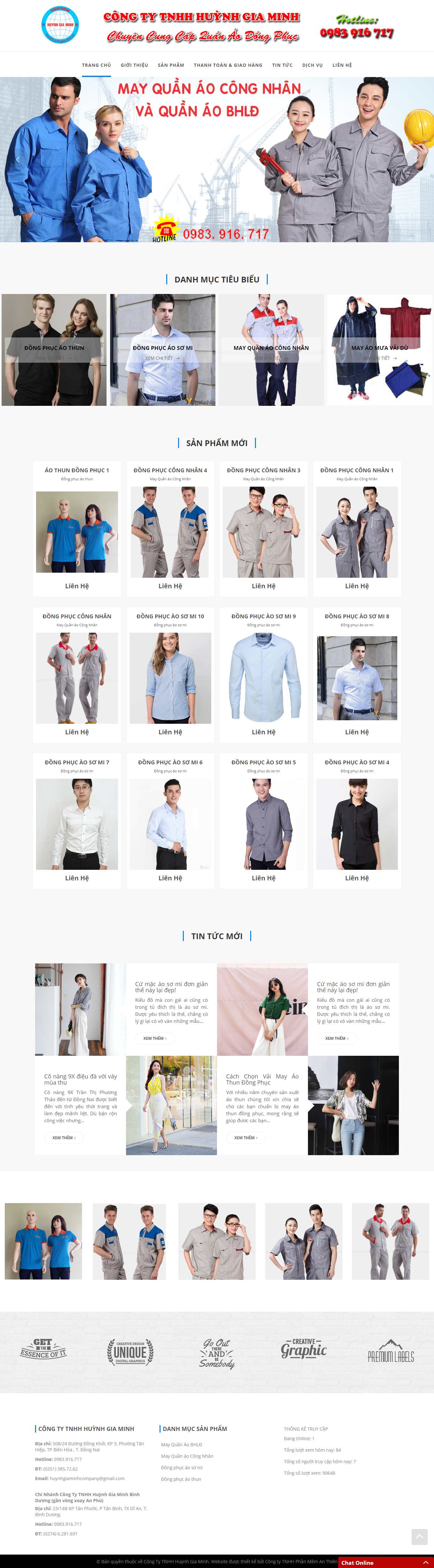 [dongphuc247] Thiết kế Website Web xưởng may đồng phục - huynhgiaminhvn